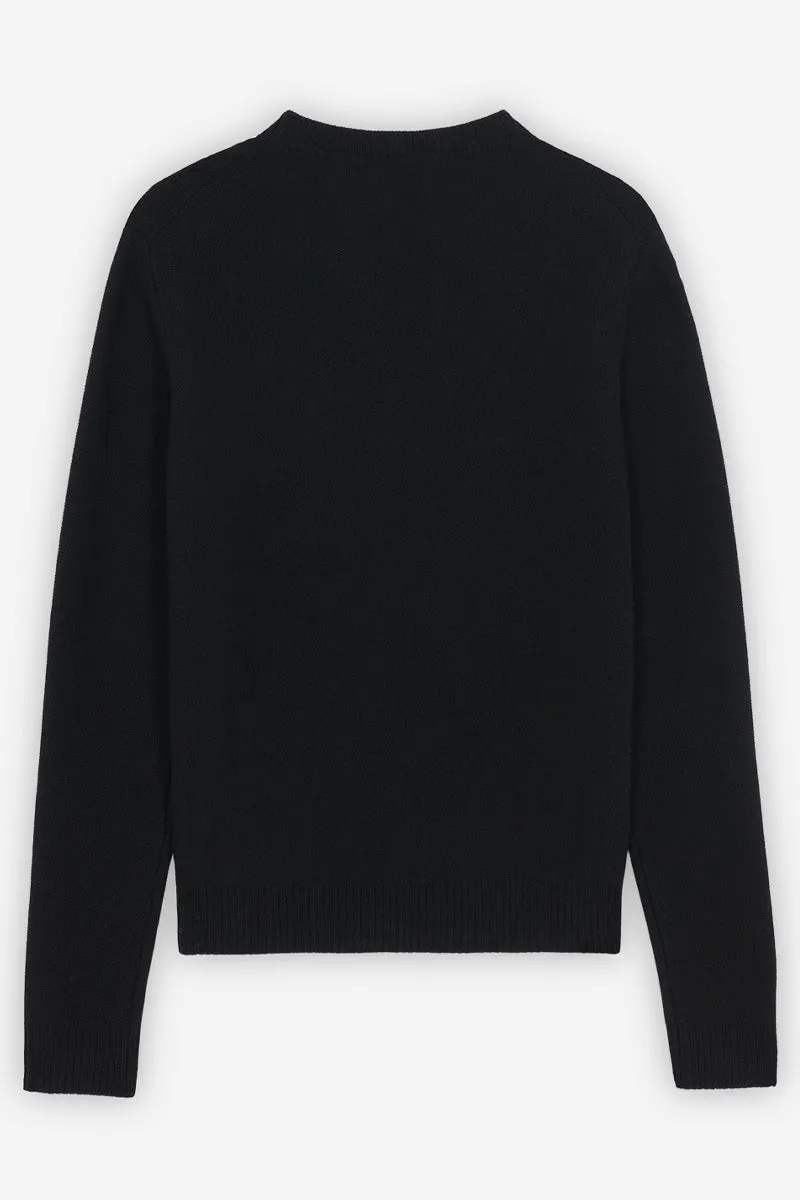 Maison Kitsuné Oversize Fox Head Jacquard Pullover Black