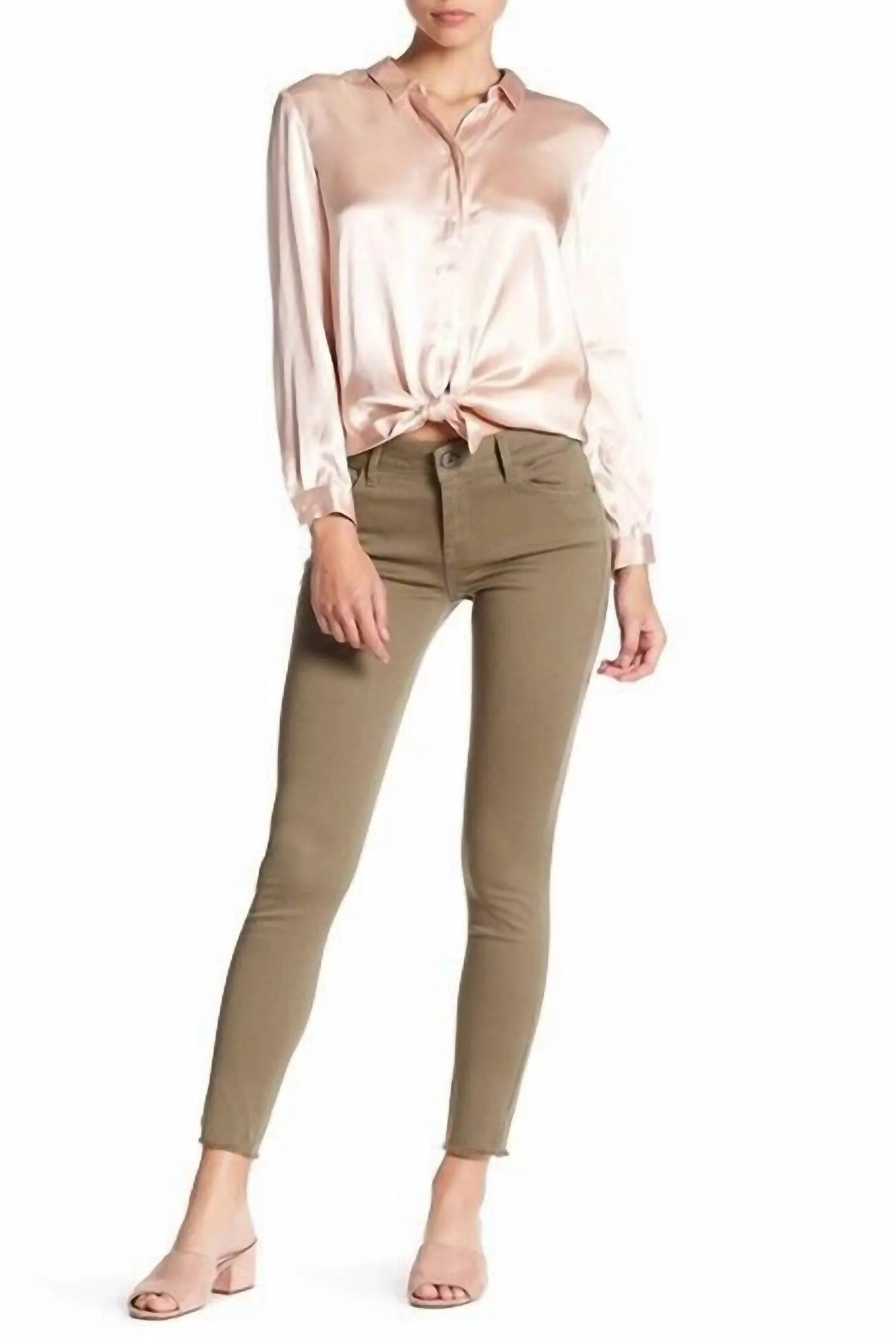 Margaux Instasculpt Ankle Skinny Jeans In Moss Green