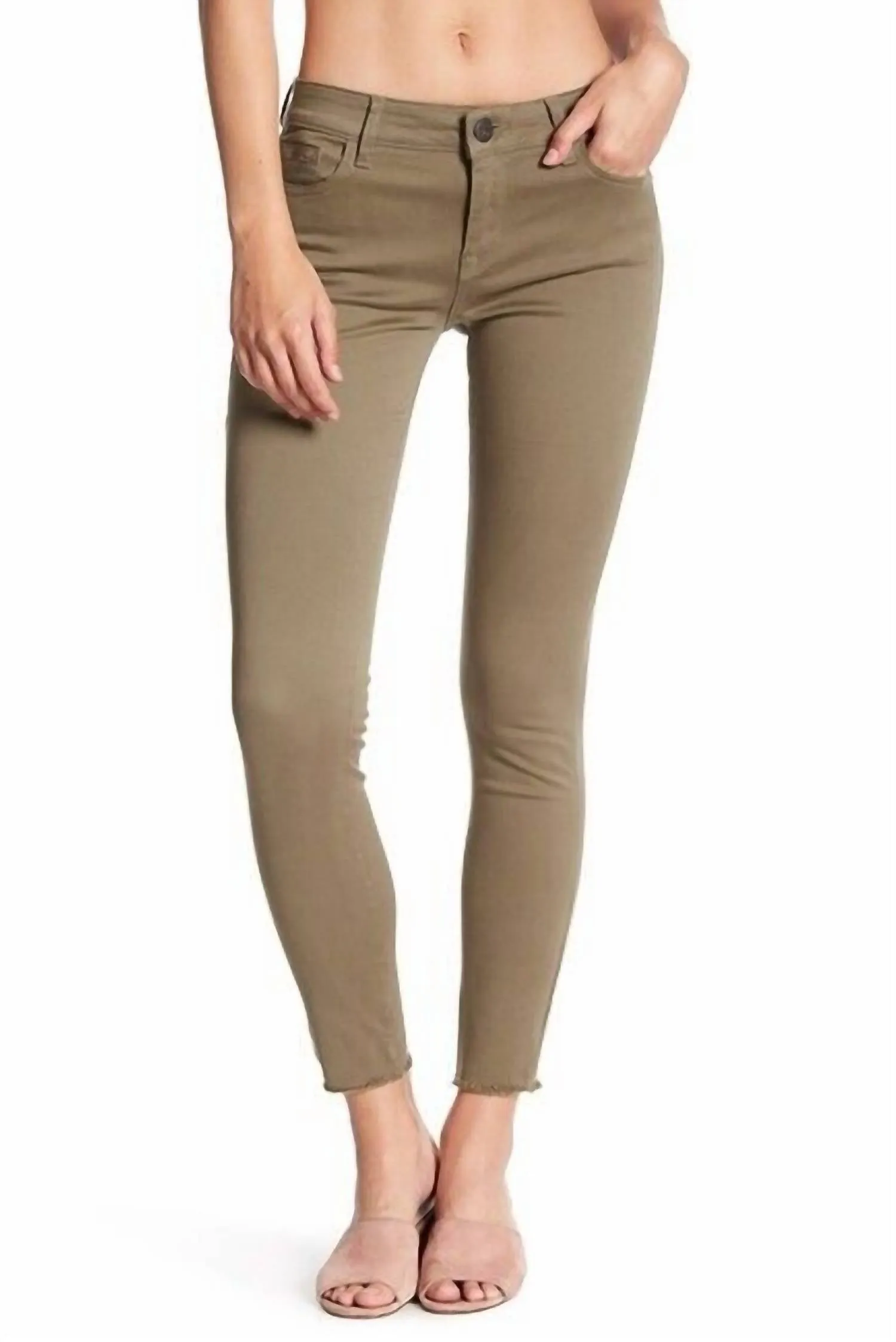 Margaux Instasculpt Ankle Skinny Jeans In Moss Green