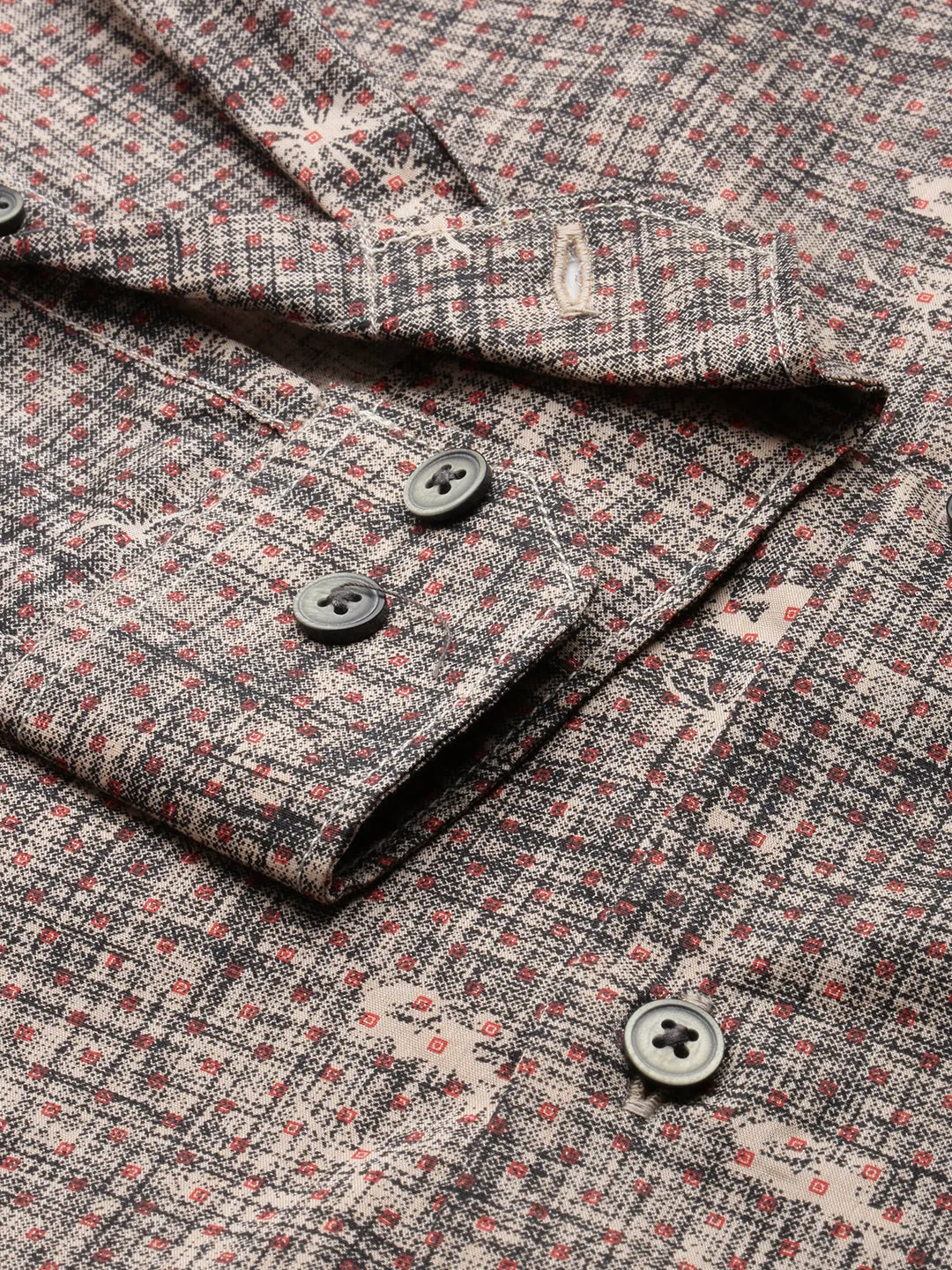 Men Black Comfort Regular Fit Abstract Printed Cotton Casual Shirt