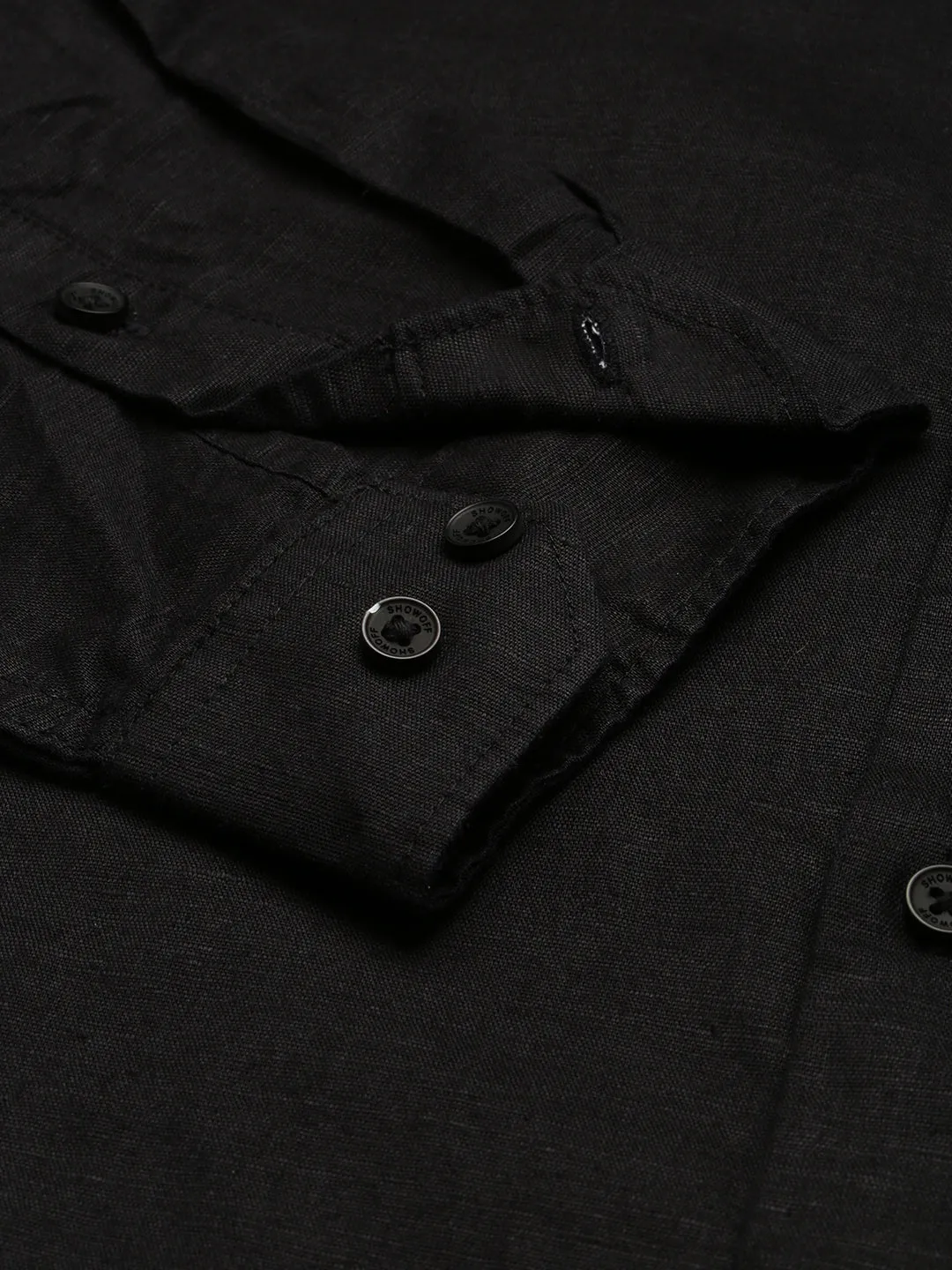 Men Black Cotton Classic Casual Shirt