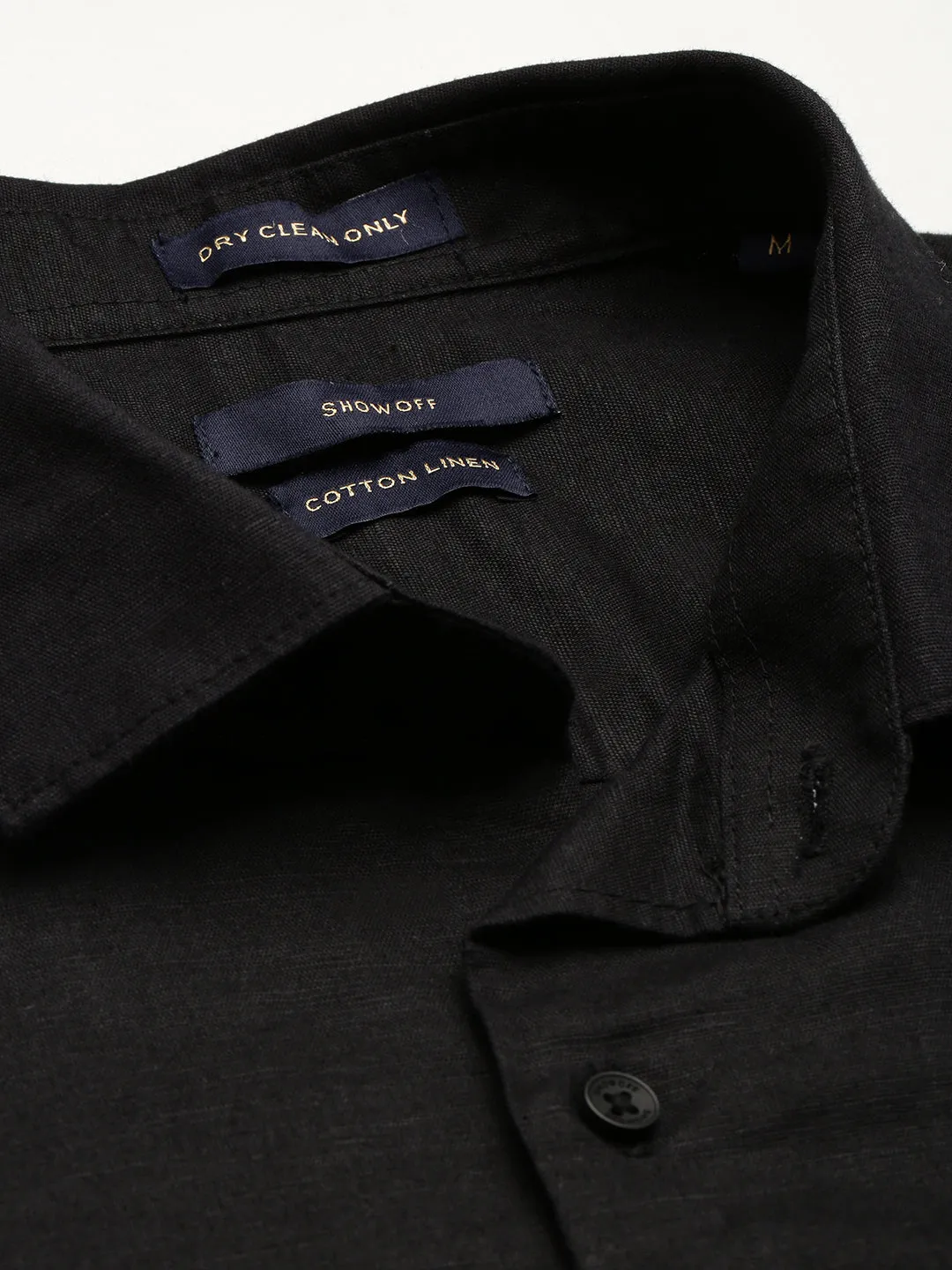 Men Black Cotton Classic Casual Shirt