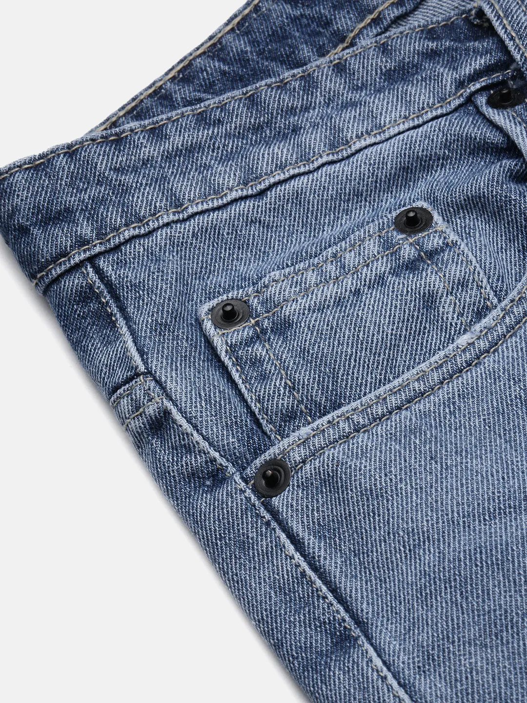 Men Blue Solid Straight Fit Jeans