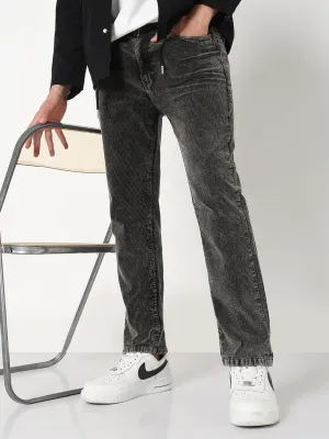 Men Brown Slim Fit Corduroy Jeans