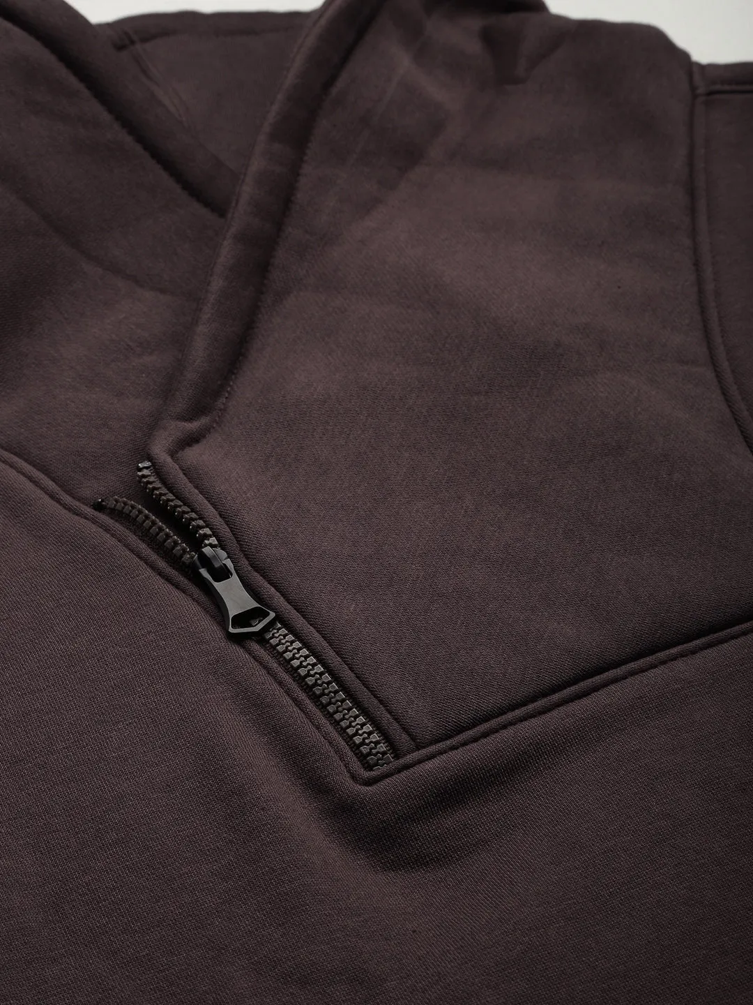 Men Collared Solid Brown Pullover