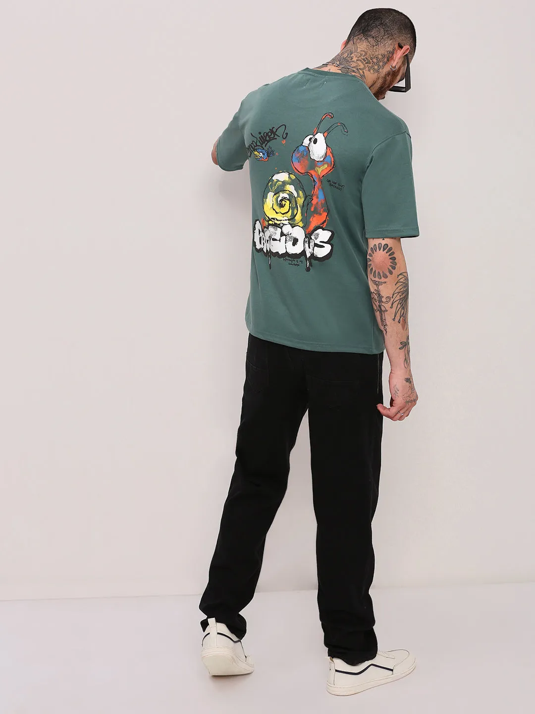 Men Green Graphic T Shirt