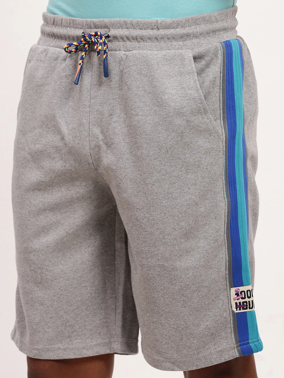 Men Grey Solid Shorts