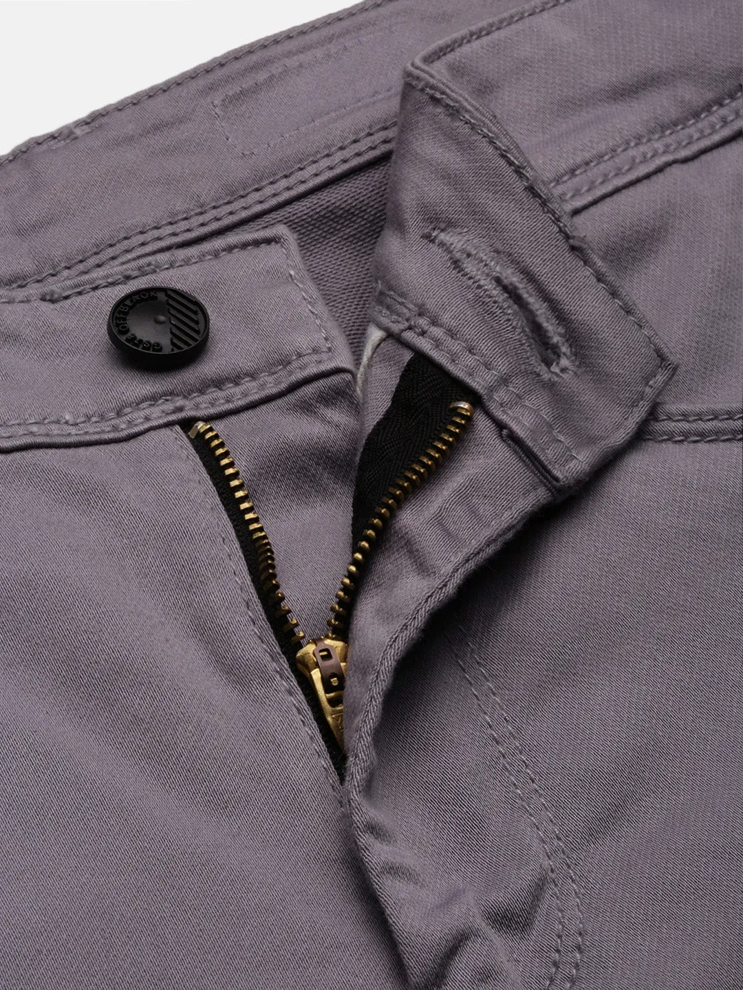 Men Grey Solid Straight Fit Jeans