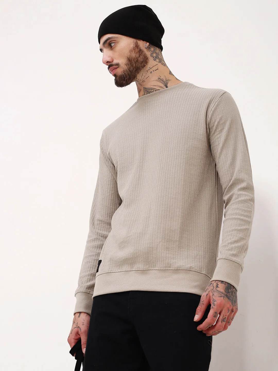 Men Grey Solid Sweatshirt