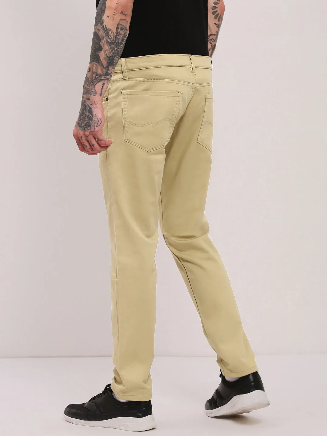 Men Khaki Slim Fit Jeans