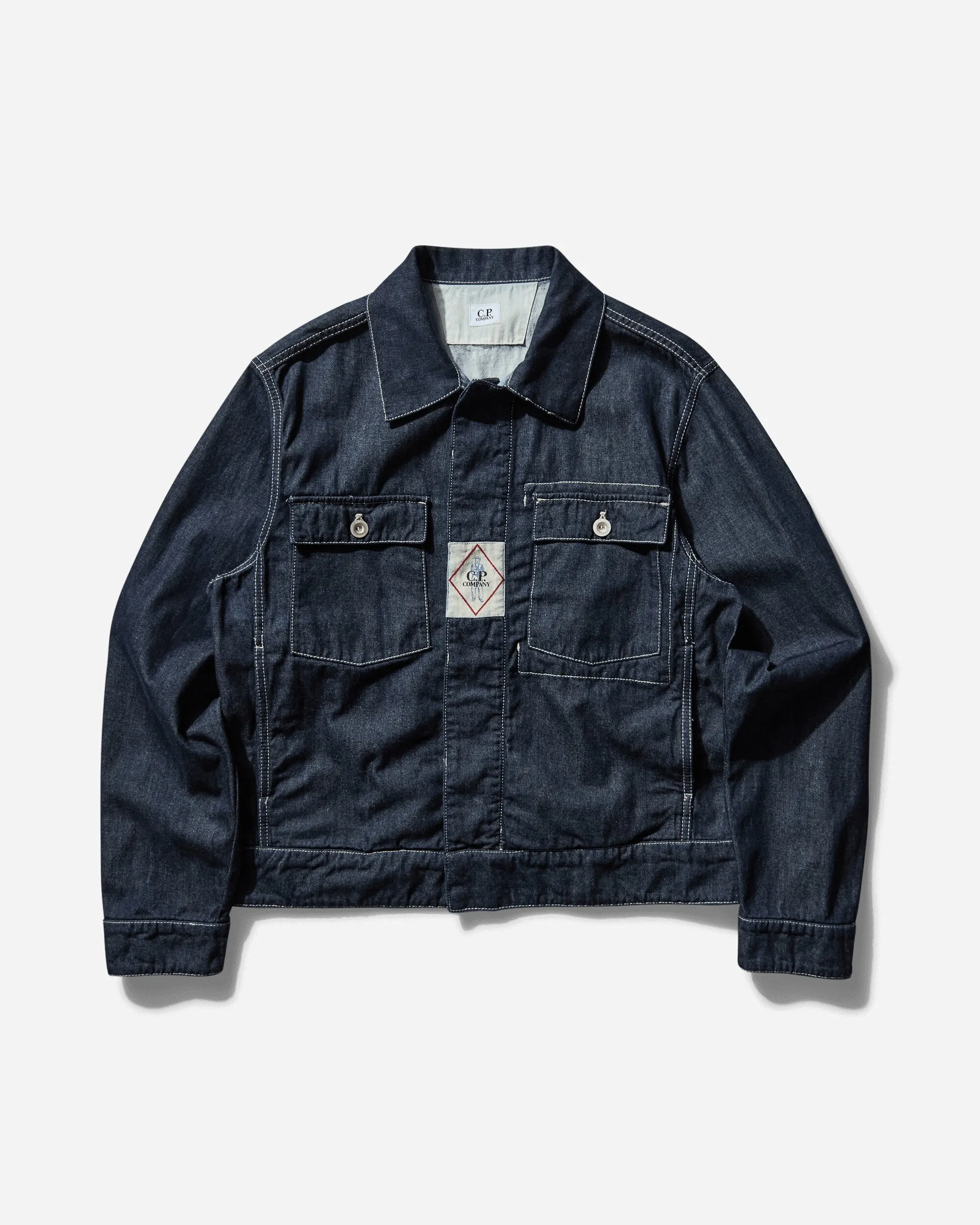 Men's 3/1 Plated Denim Short Jacket Blue