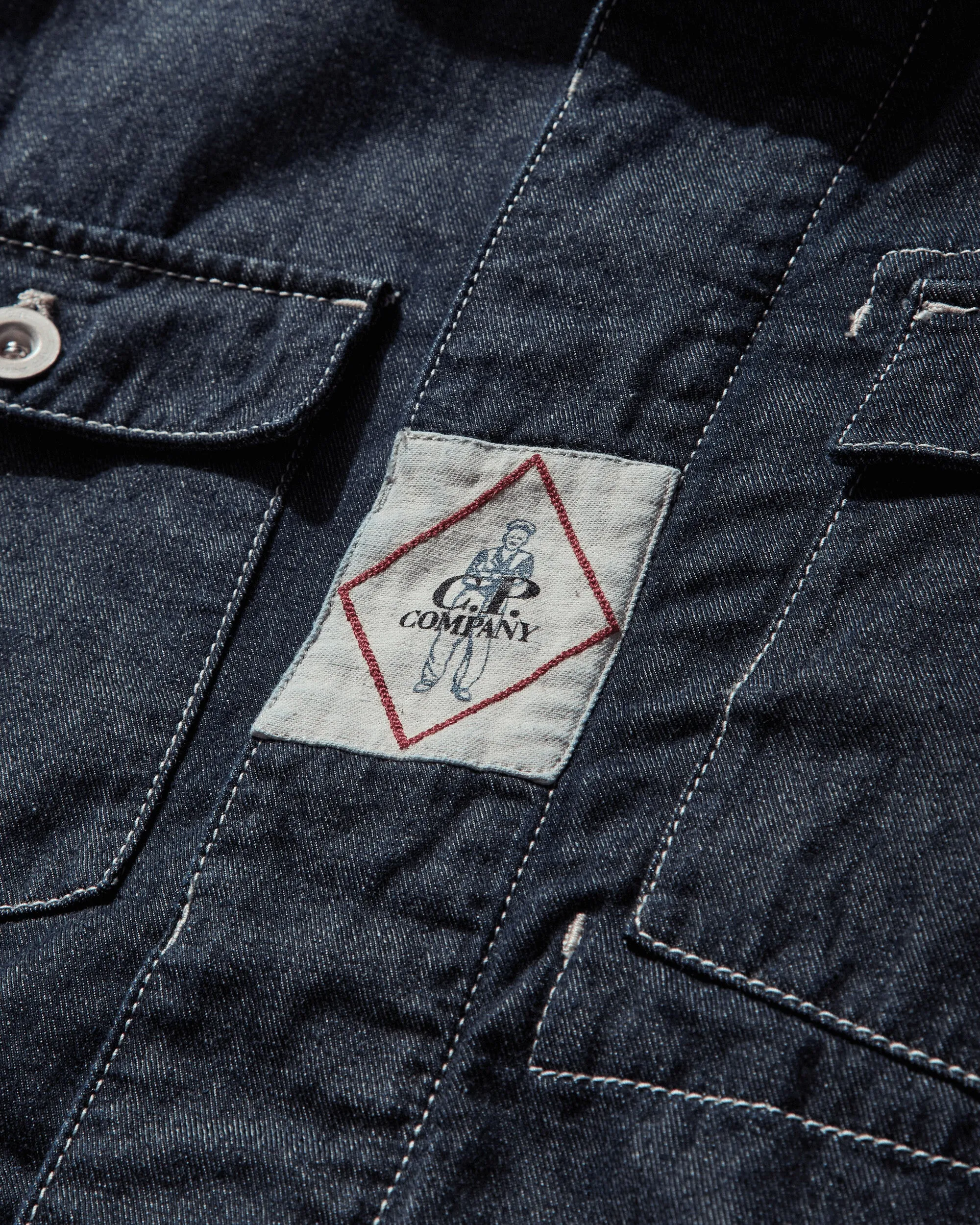 Men's 3/1 Plated Denim Short Jacket Blue