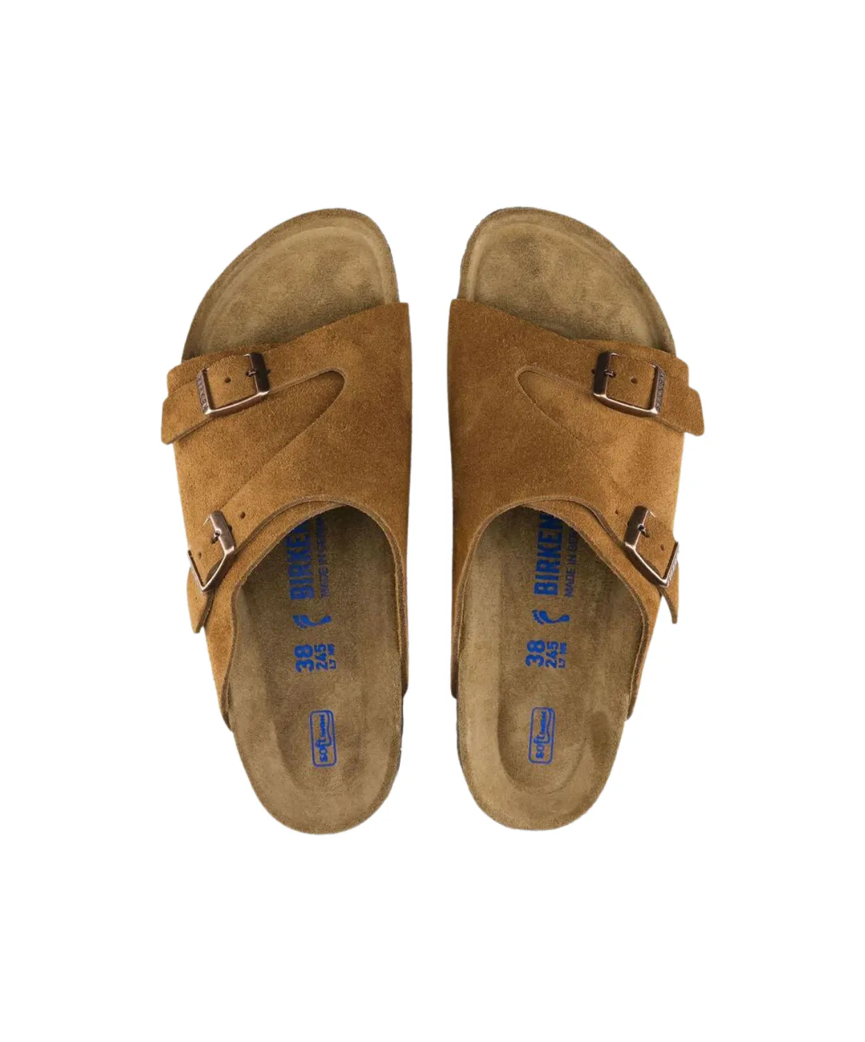 Mens Birkenstock Shoes Birkenstock Zurich Suede Leather Mink Soft Footbed Sandals