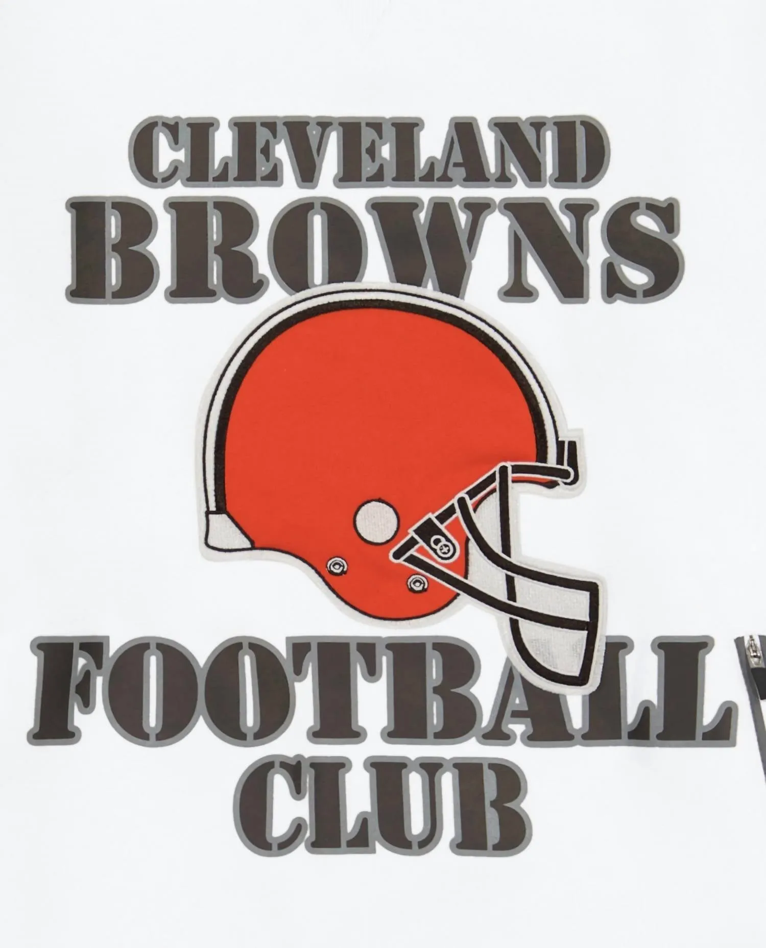 Men's Cleveland Browns Crew Neck Sweatshirt With Zip Pockets In White