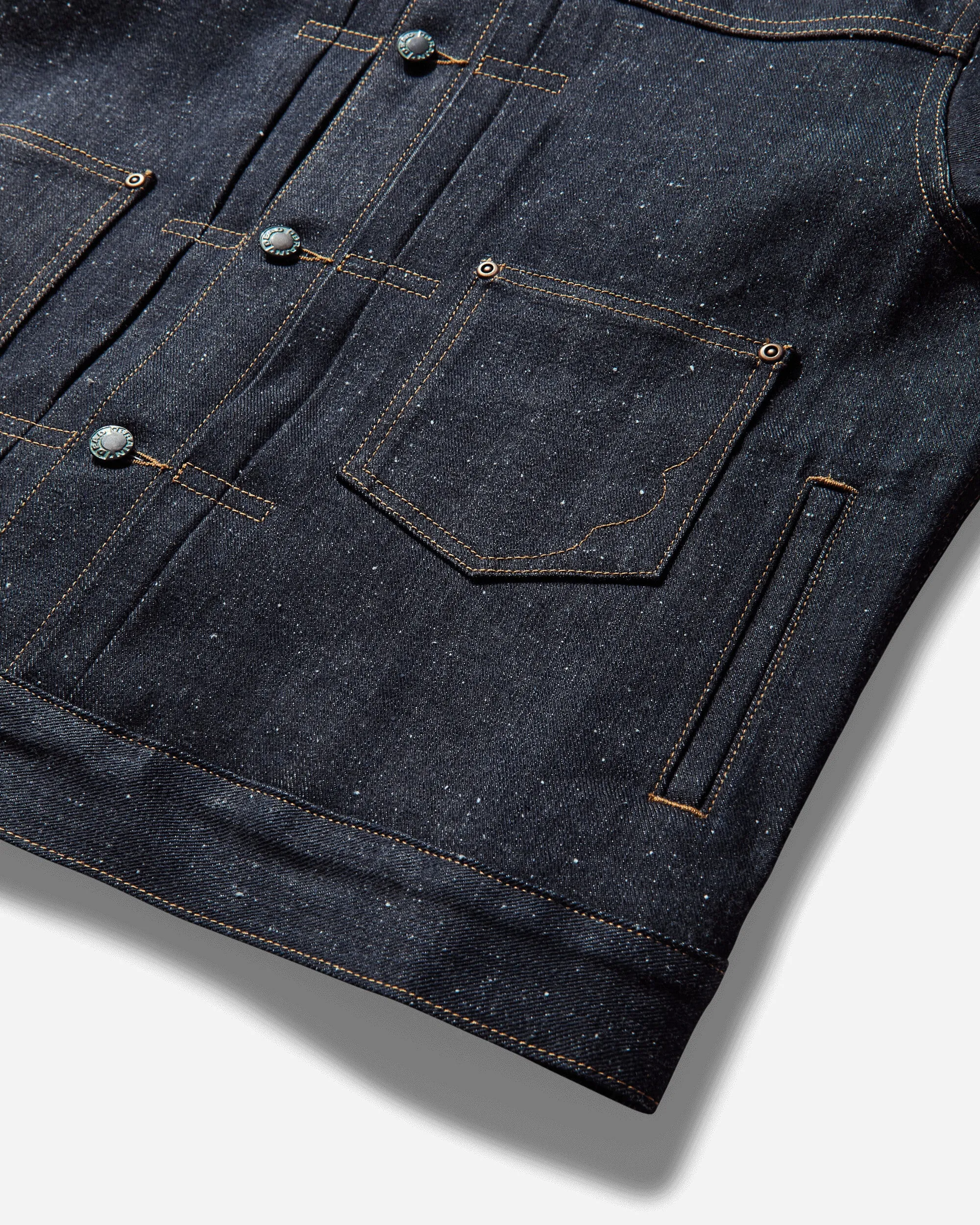 Men's Cropped Denim Trucker Jacket Indigo