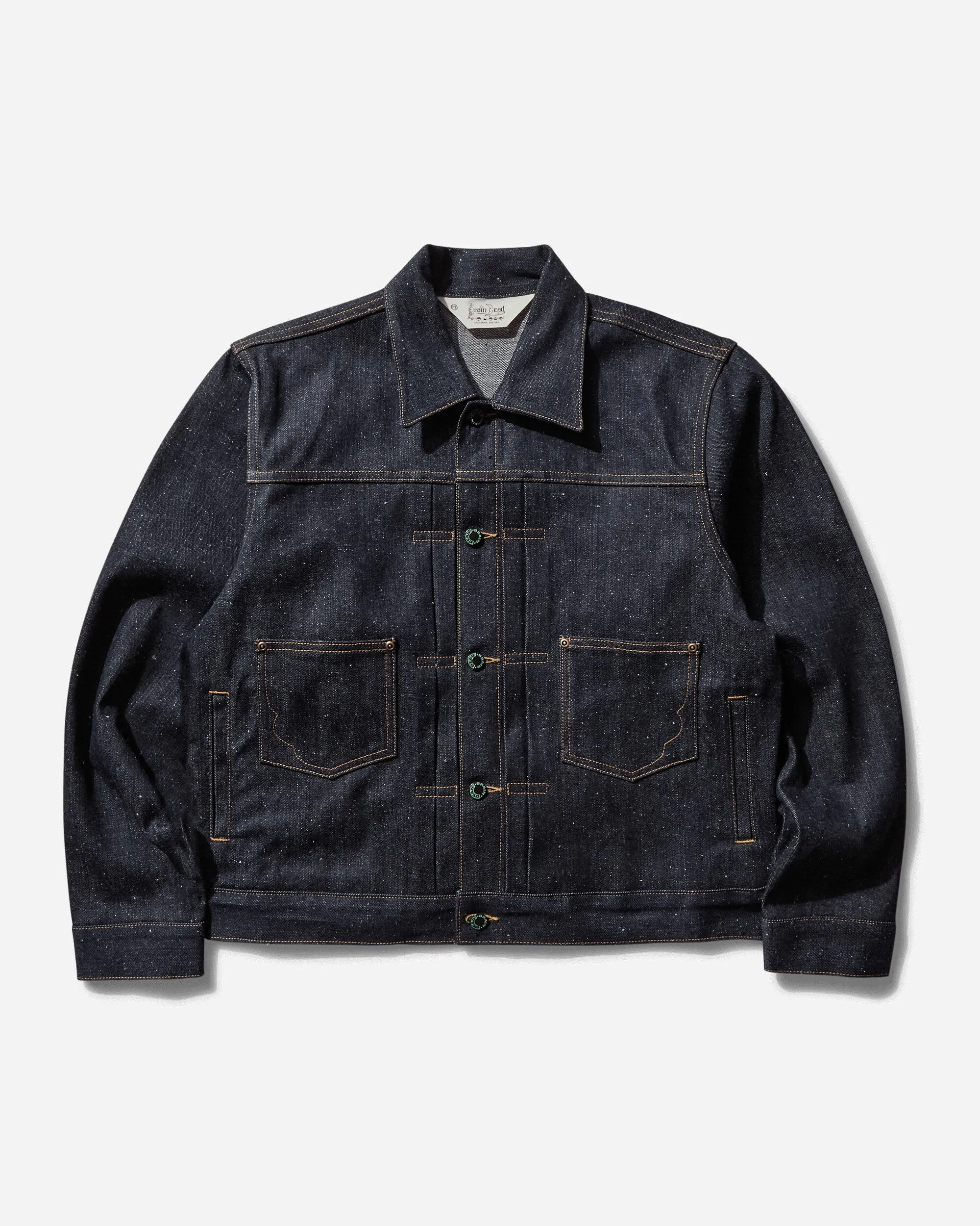 Men's Cropped Denim Trucker Jacket Indigo