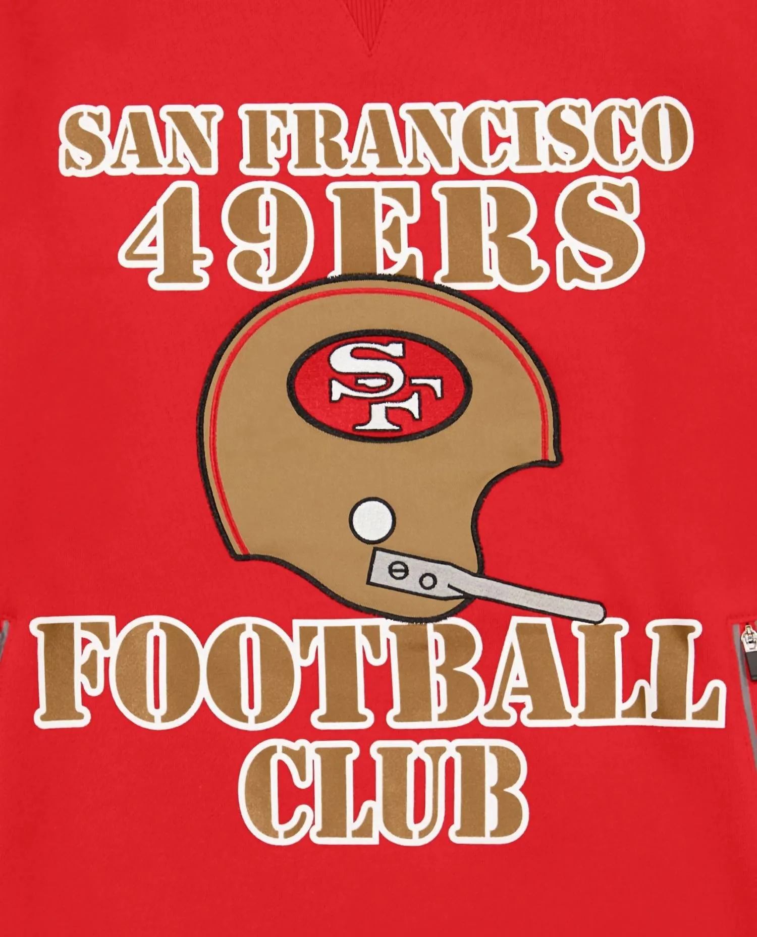 Men's San Francisco 49Ers Crew Neck Sweatshirt With Zip Pockets In Red
