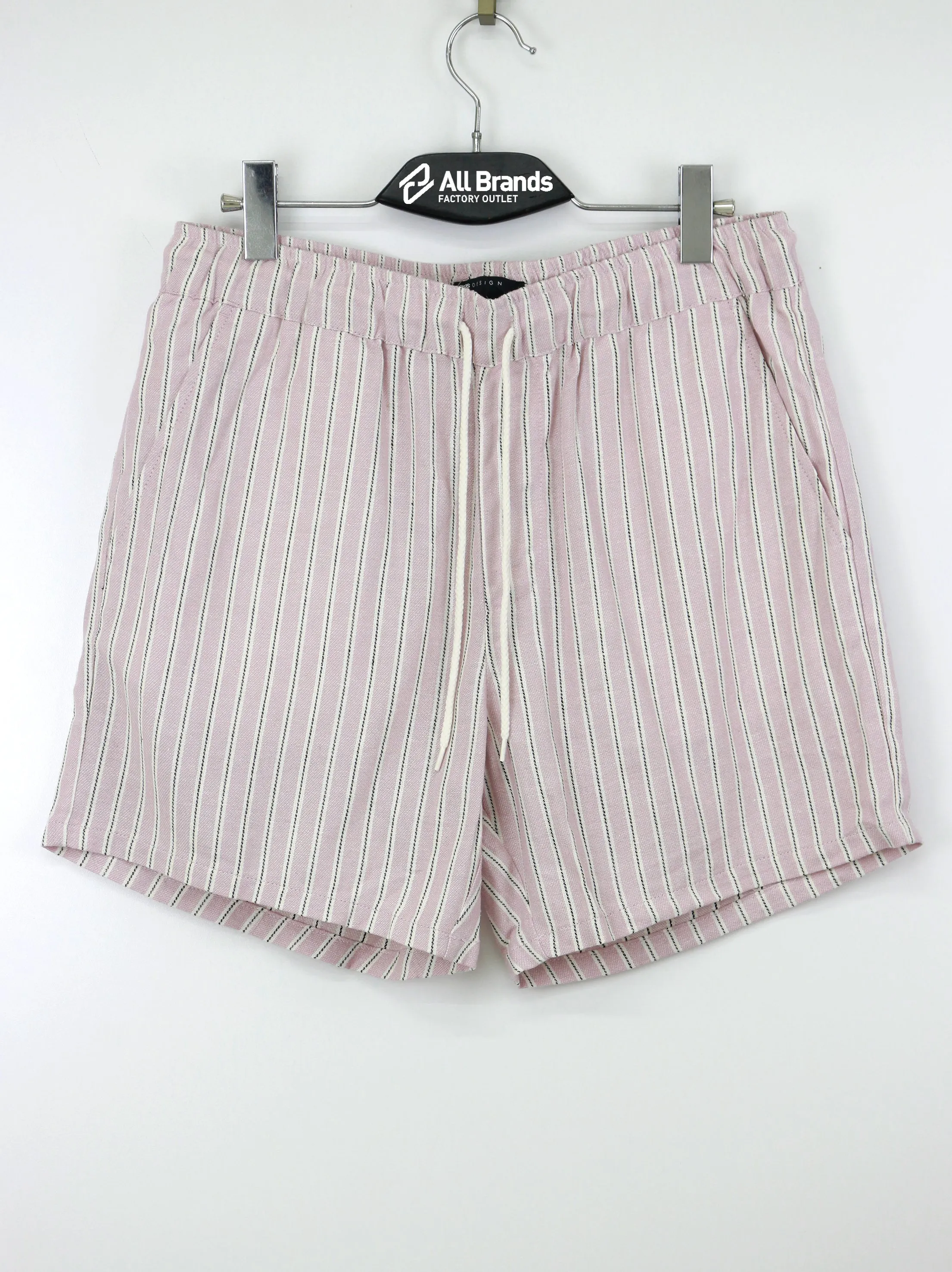 Men's Striped Drawstring Short,Light Pink