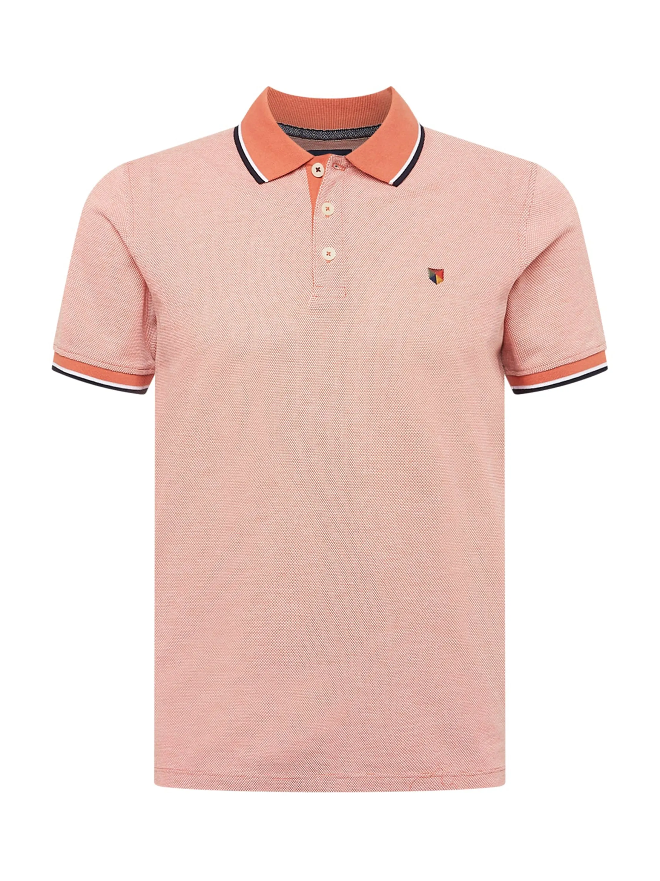 Men's Textured Polo Shirt,Peach