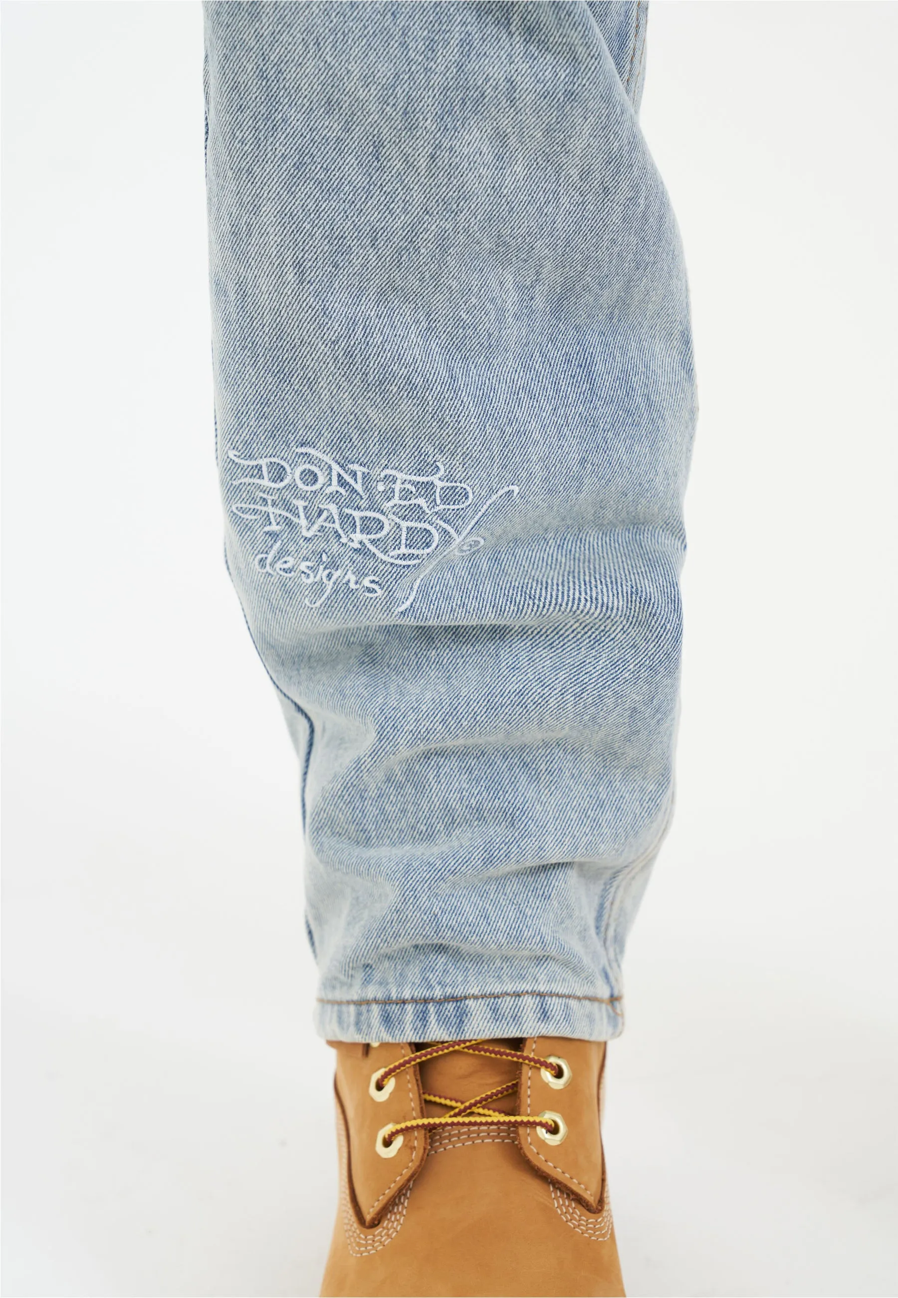 Mens True-Till-Death Diamante Denim Trousers Jeans - Bleach