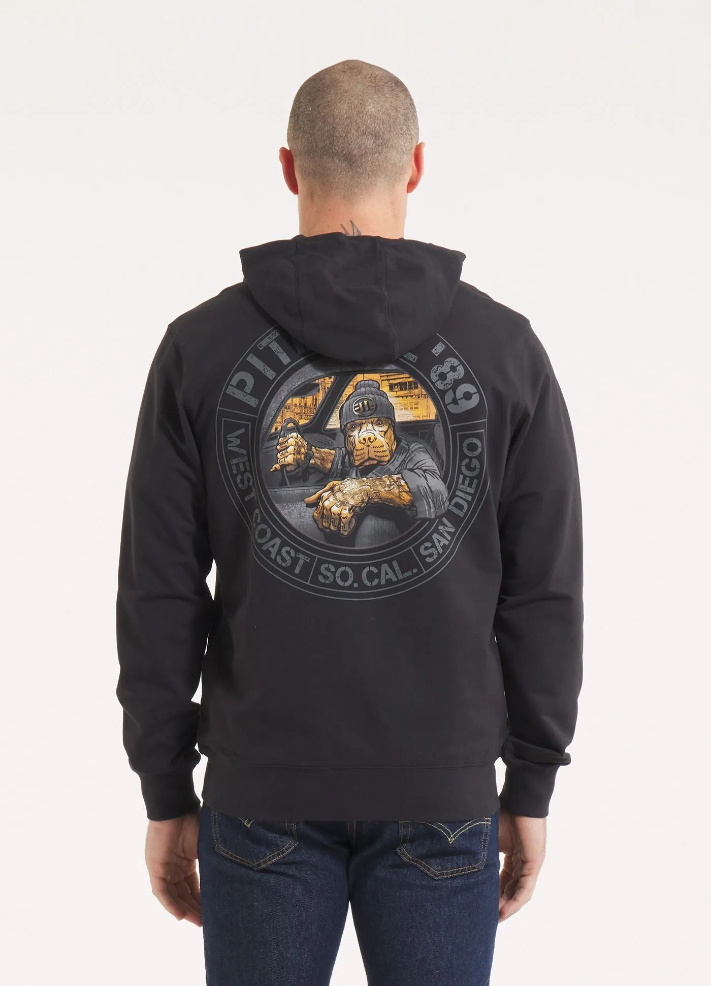 Men's Zip-up hoodie DRIVING - Black