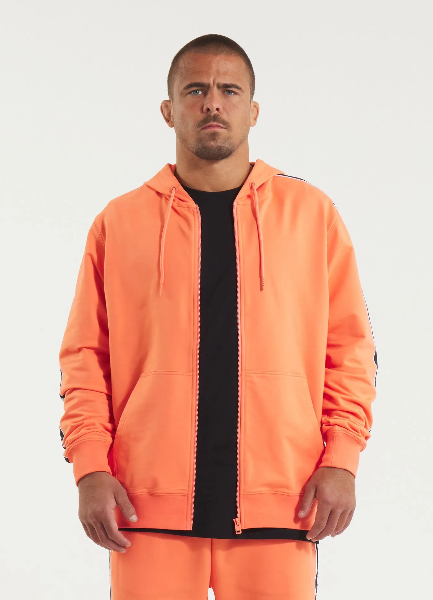 Men's Zip-up hoodie TAPE NUGGET - Bright Salmon