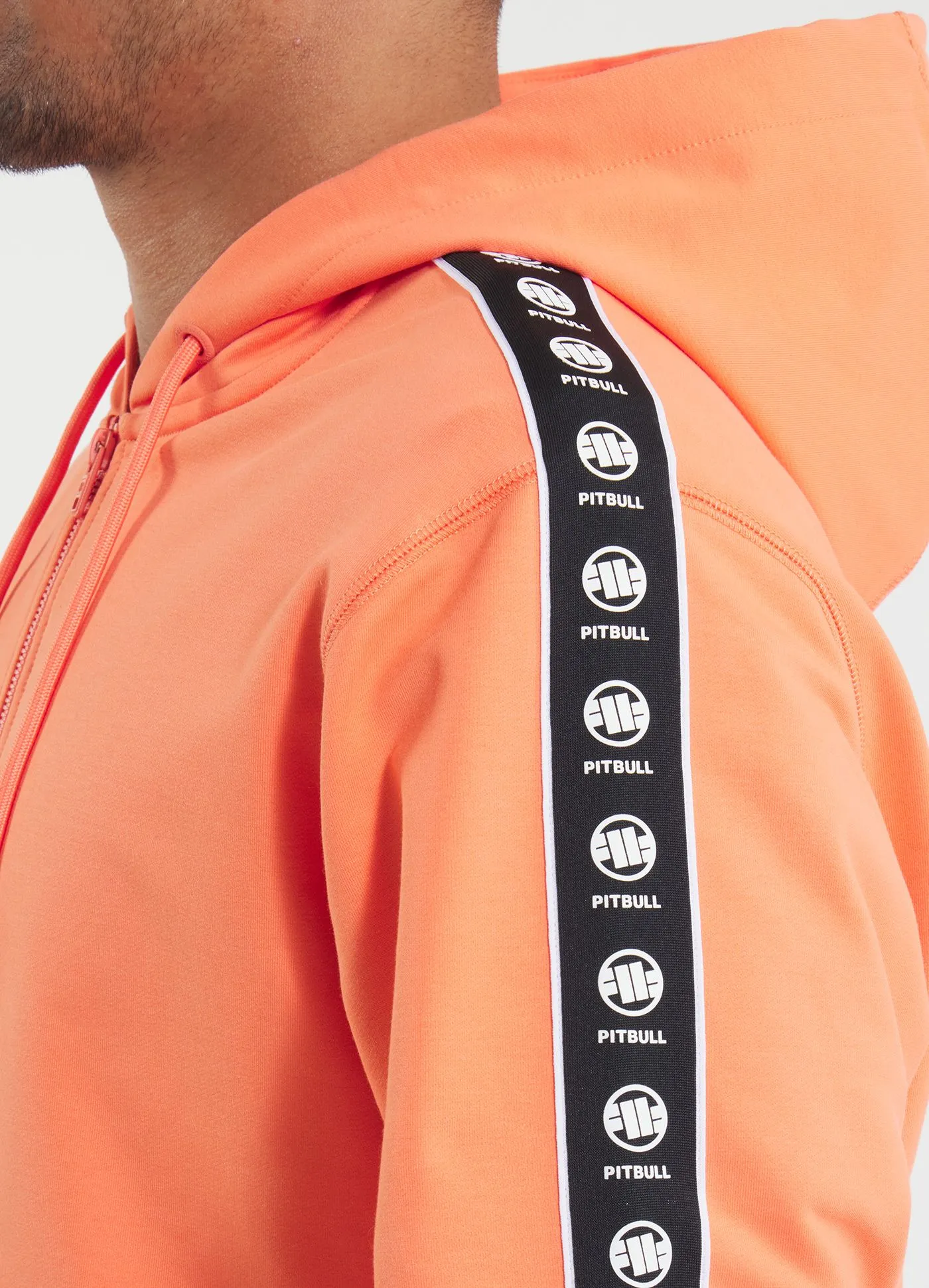 Men's Zip-up hoodie TAPE NUGGET - Bright Salmon