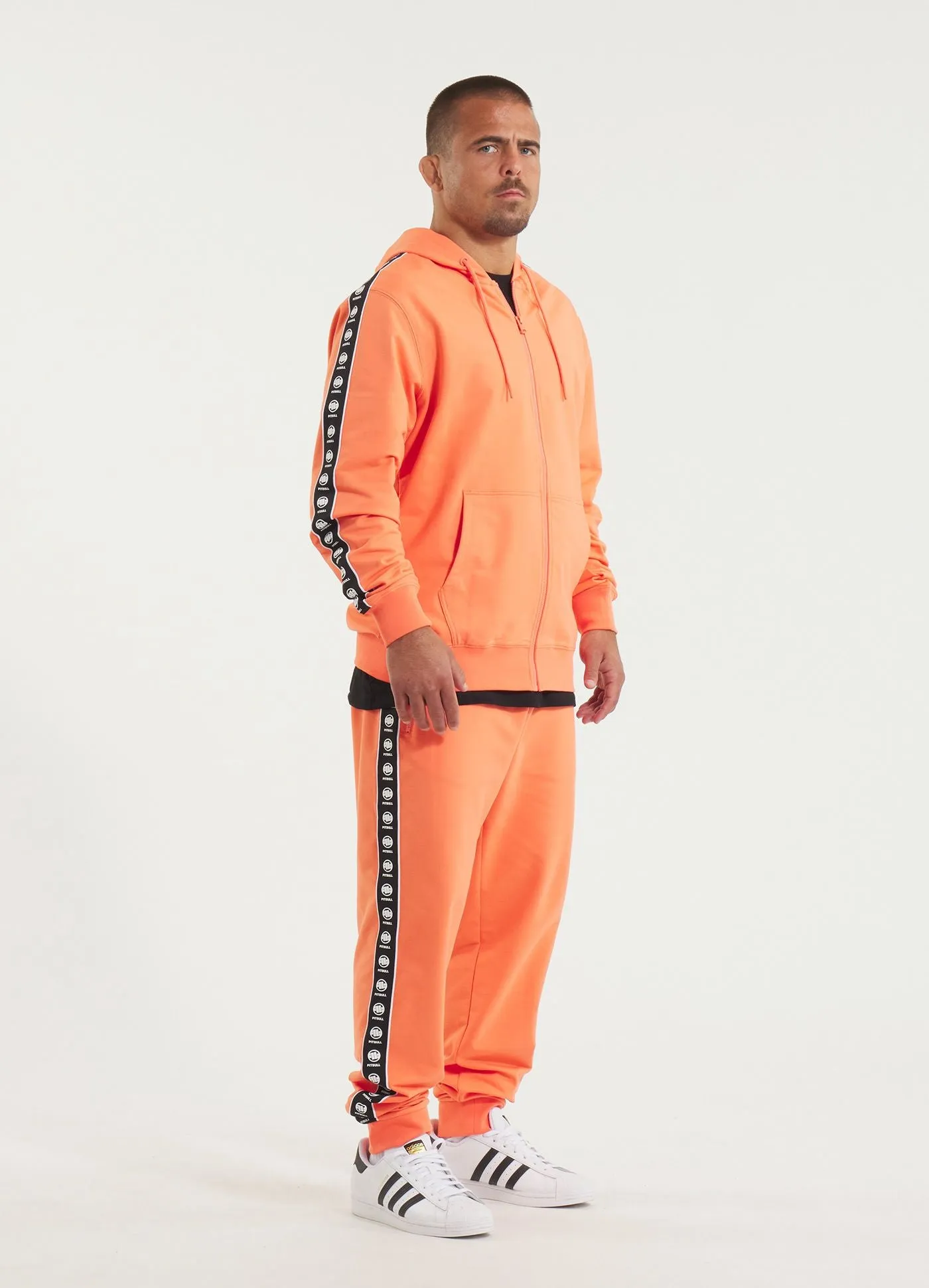 Men's Zip-up hoodie TAPE NUGGET - Bright Salmon
