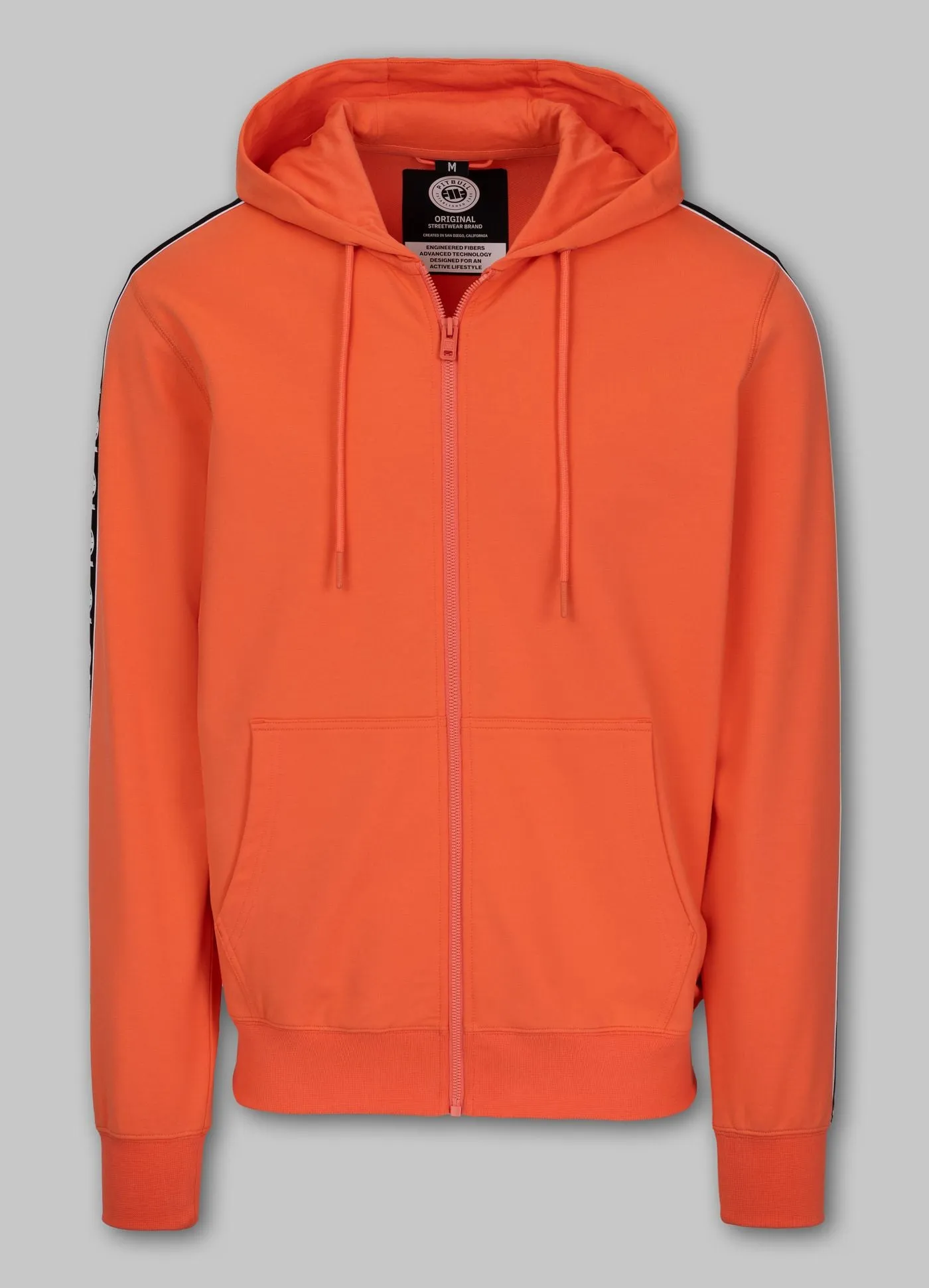 Men's Zip-up hoodie TAPE NUGGET - Bright Salmon