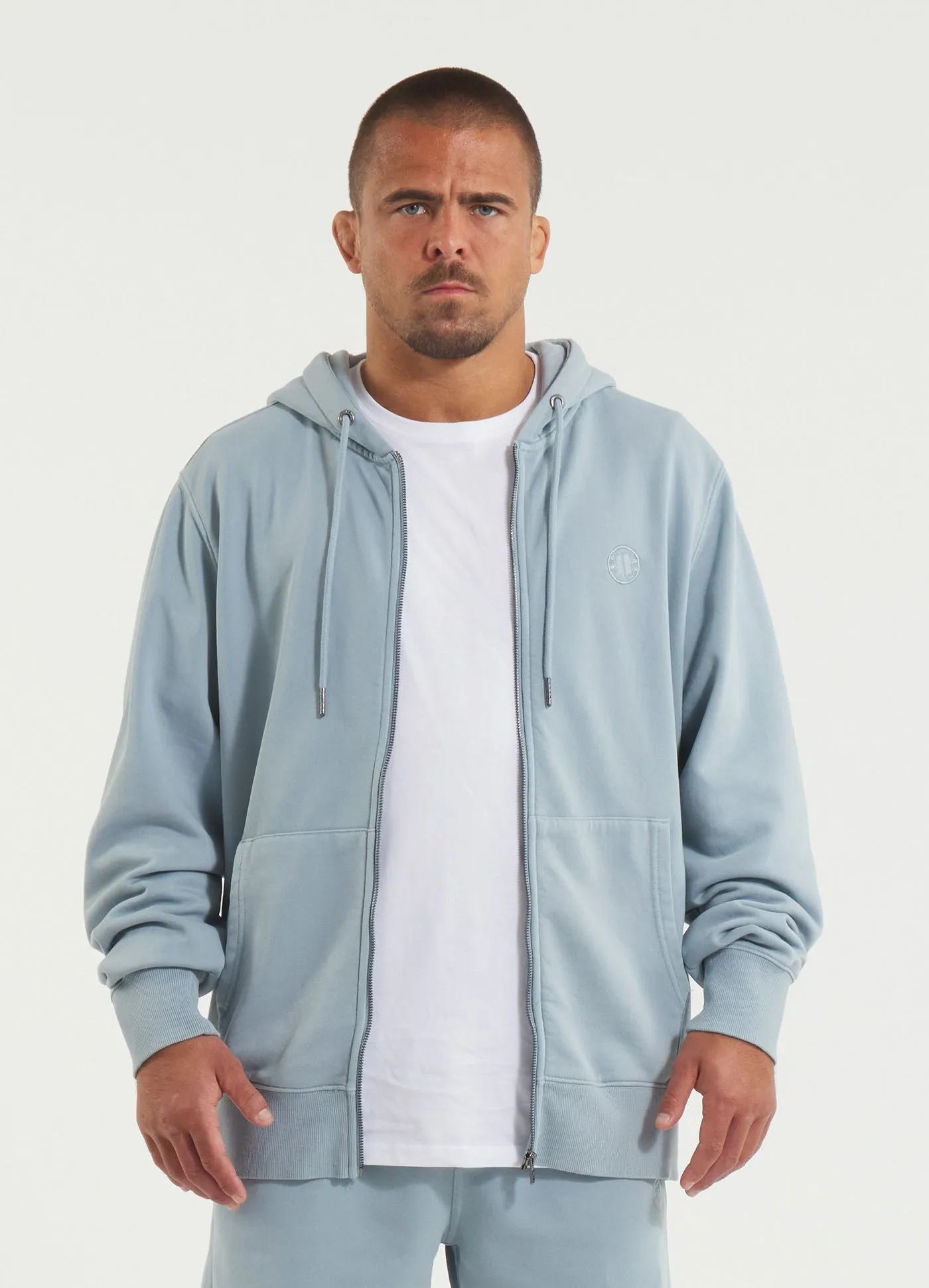 Men's Zip-up hoodie Washed Lancaster II - Washed blue