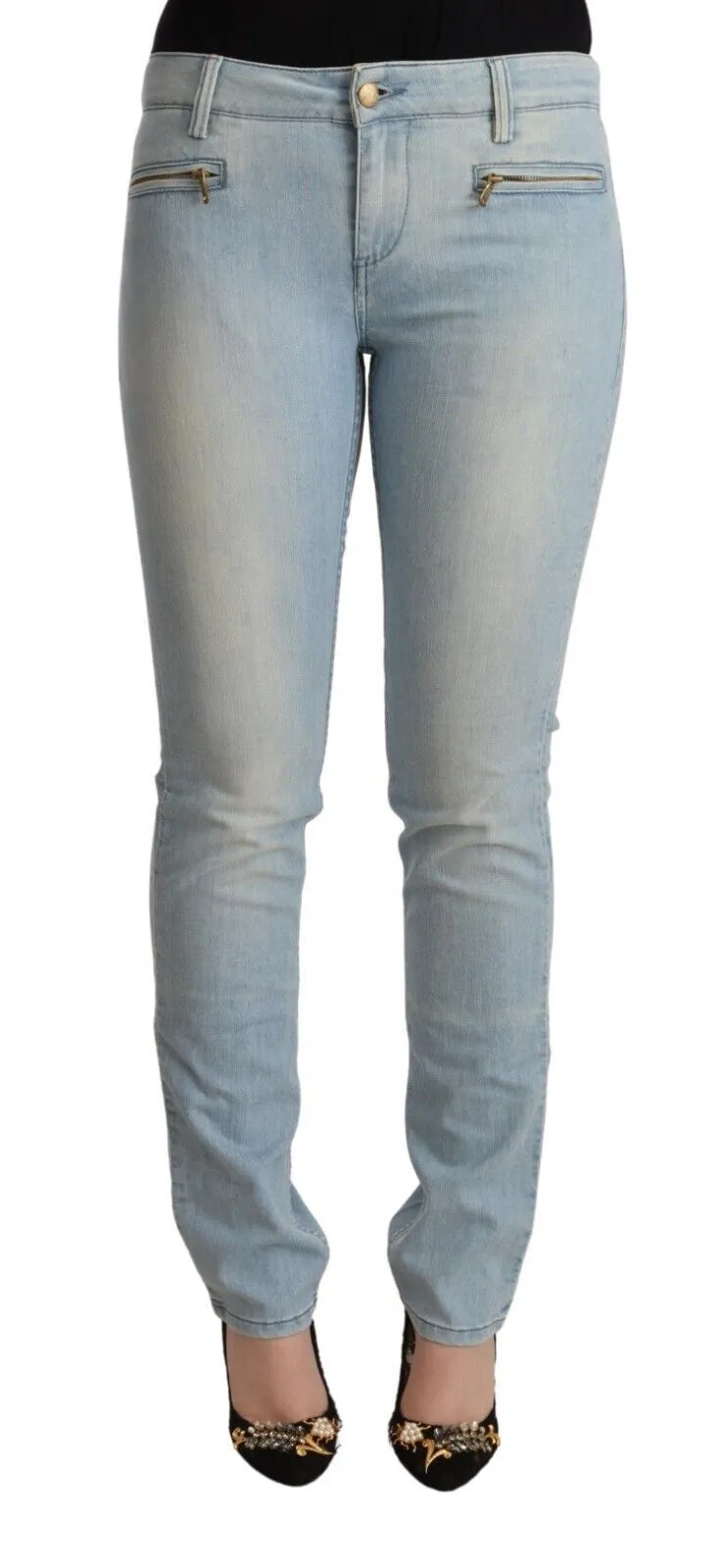 MILA SCHÖN  Cotton Mid Waist Slim Fit  Women's Jeans