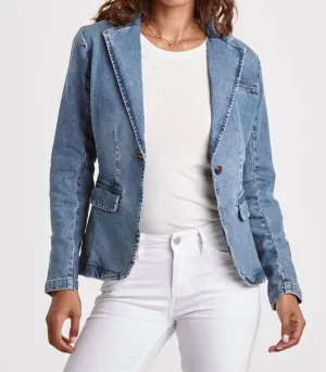 Minah Denim Blazer In Medium Wash