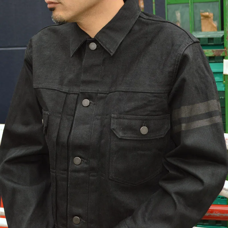 MOMOTARO JEANS "MMGJ1102" #002 Classic Black Denim Jacket 15.7oz
