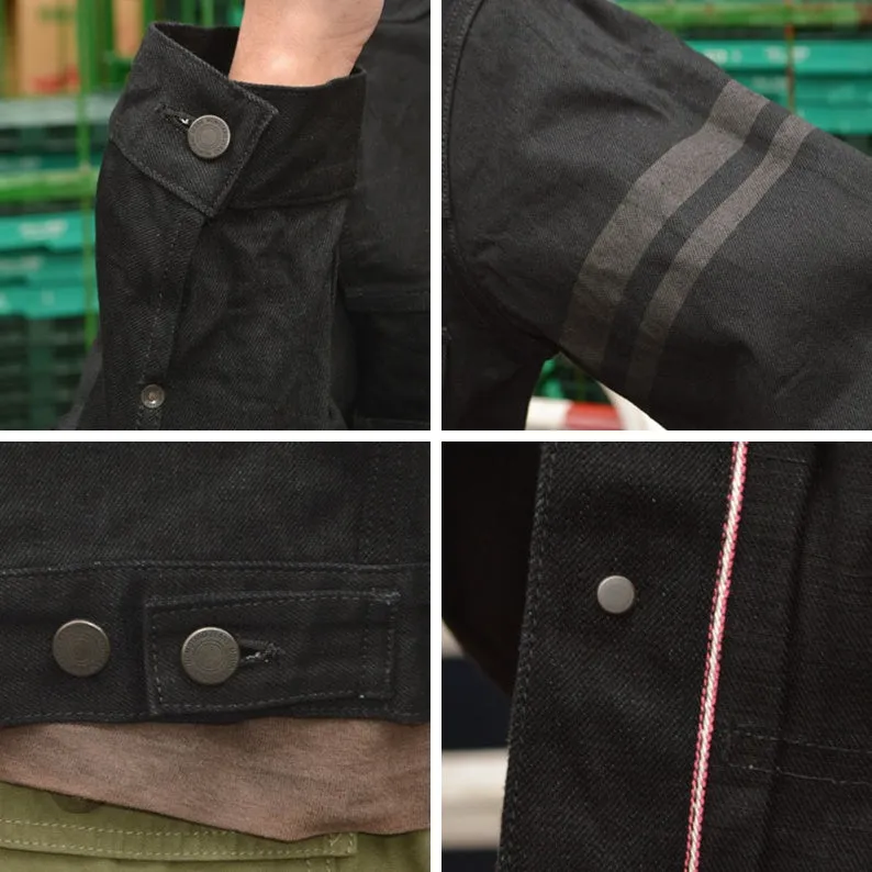MOMOTARO JEANS "MMGJ1102" #002 Classic Black Denim Jacket 15.7oz