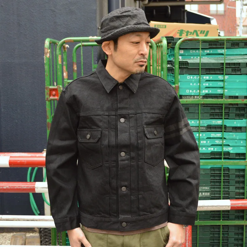 MOMOTARO JEANS "MMGJ1102" #002 Classic Black Denim Jacket 15.7oz