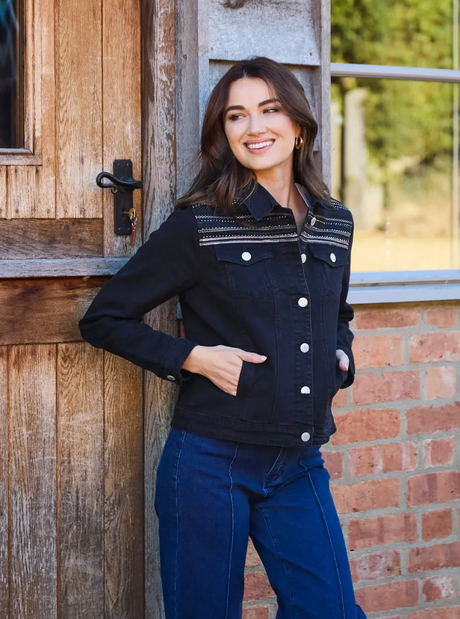 Mudflower Embellished Denim Jacket
