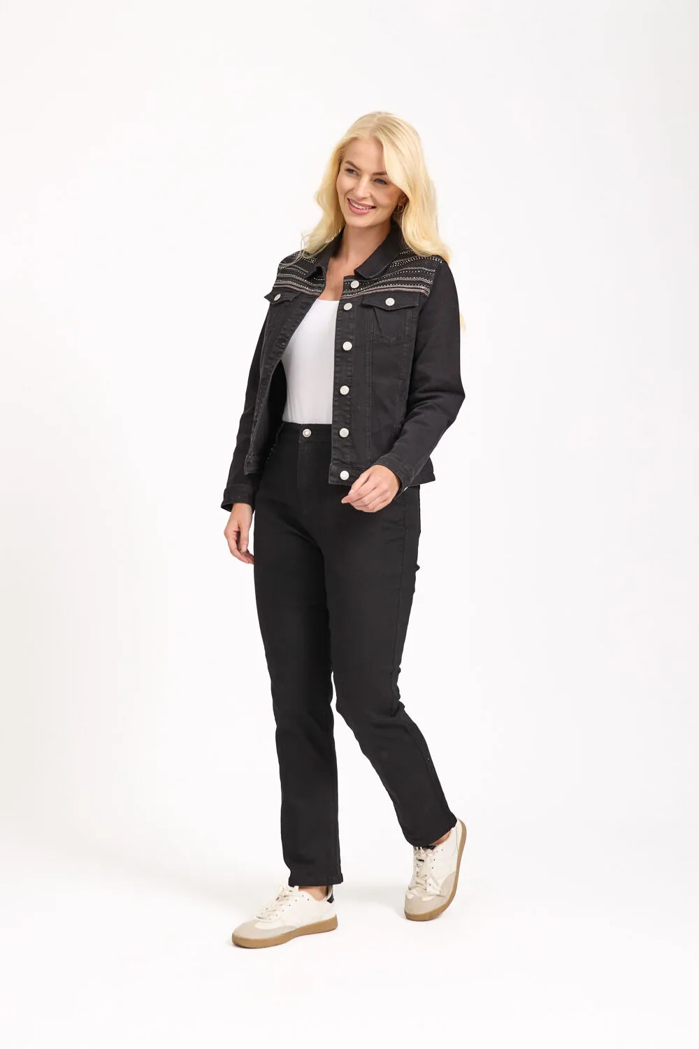 Mudflower Embellished Denim Jacket