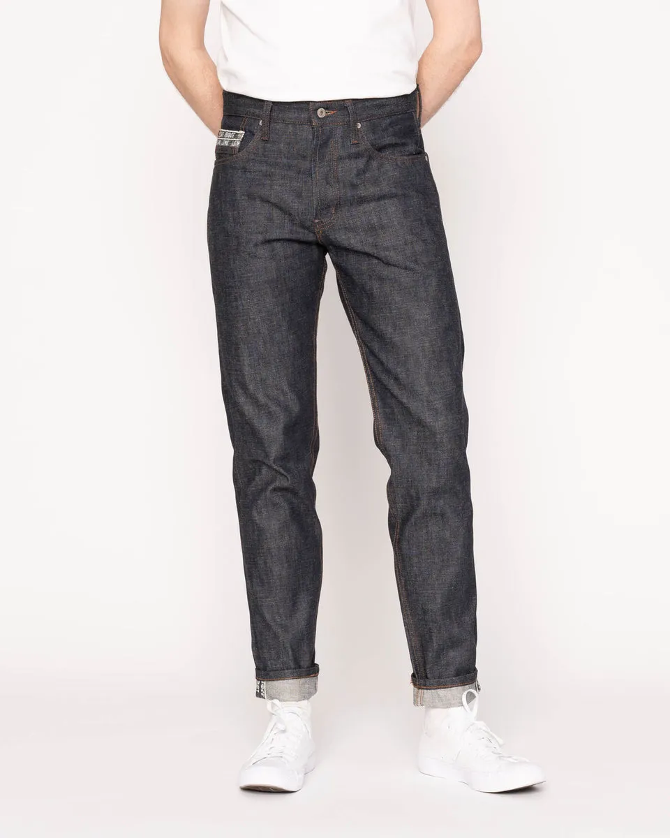 Naked & Famous Denim Easy Guy Relaxed Tapered Mens Jeans - Love & Peace Selvedge