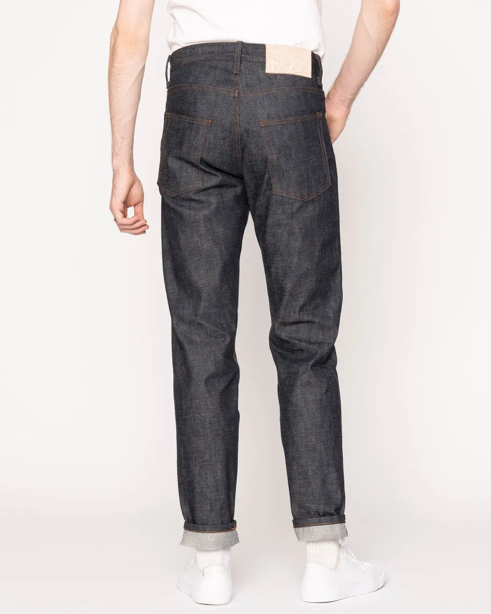 Naked & Famous Denim Easy Guy Relaxed Tapered Mens Jeans - Love & Peace Selvedge