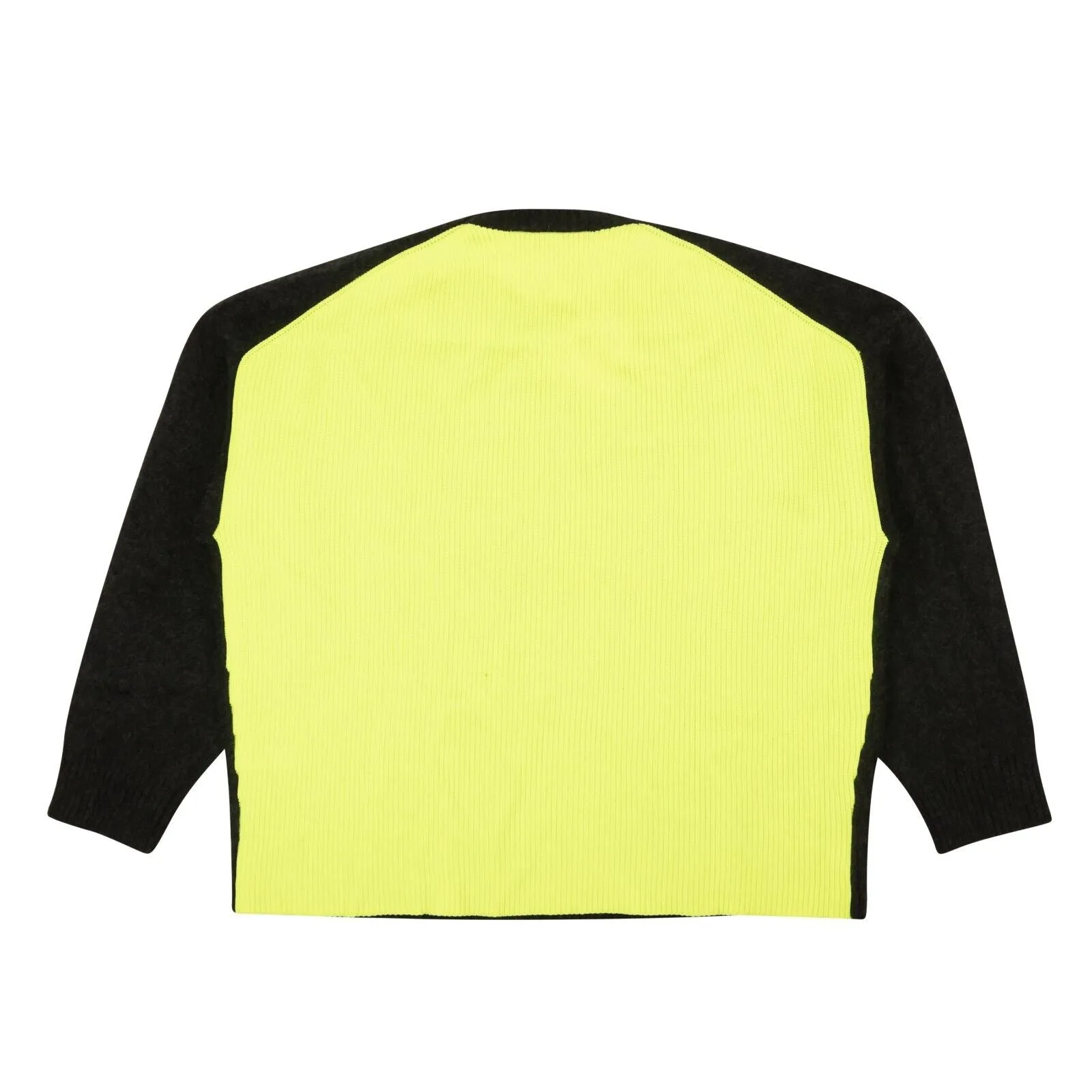 Neon Green Color Block Cashmere Sweater