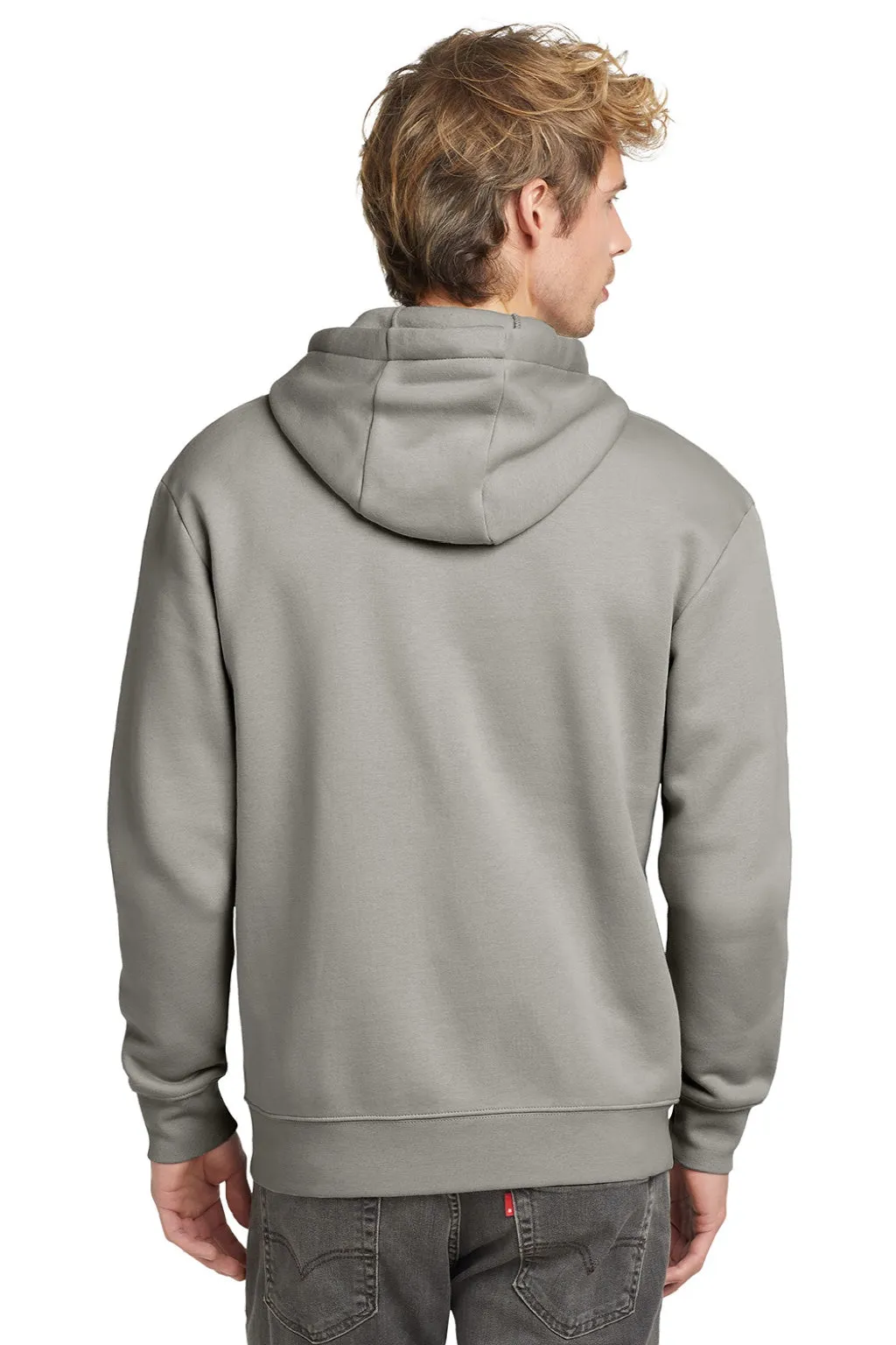 New Era Mens Heritage Fleece Full Zip Hooded Sweatshirt Hoodie w/ Pockets - Rainstorm Grey