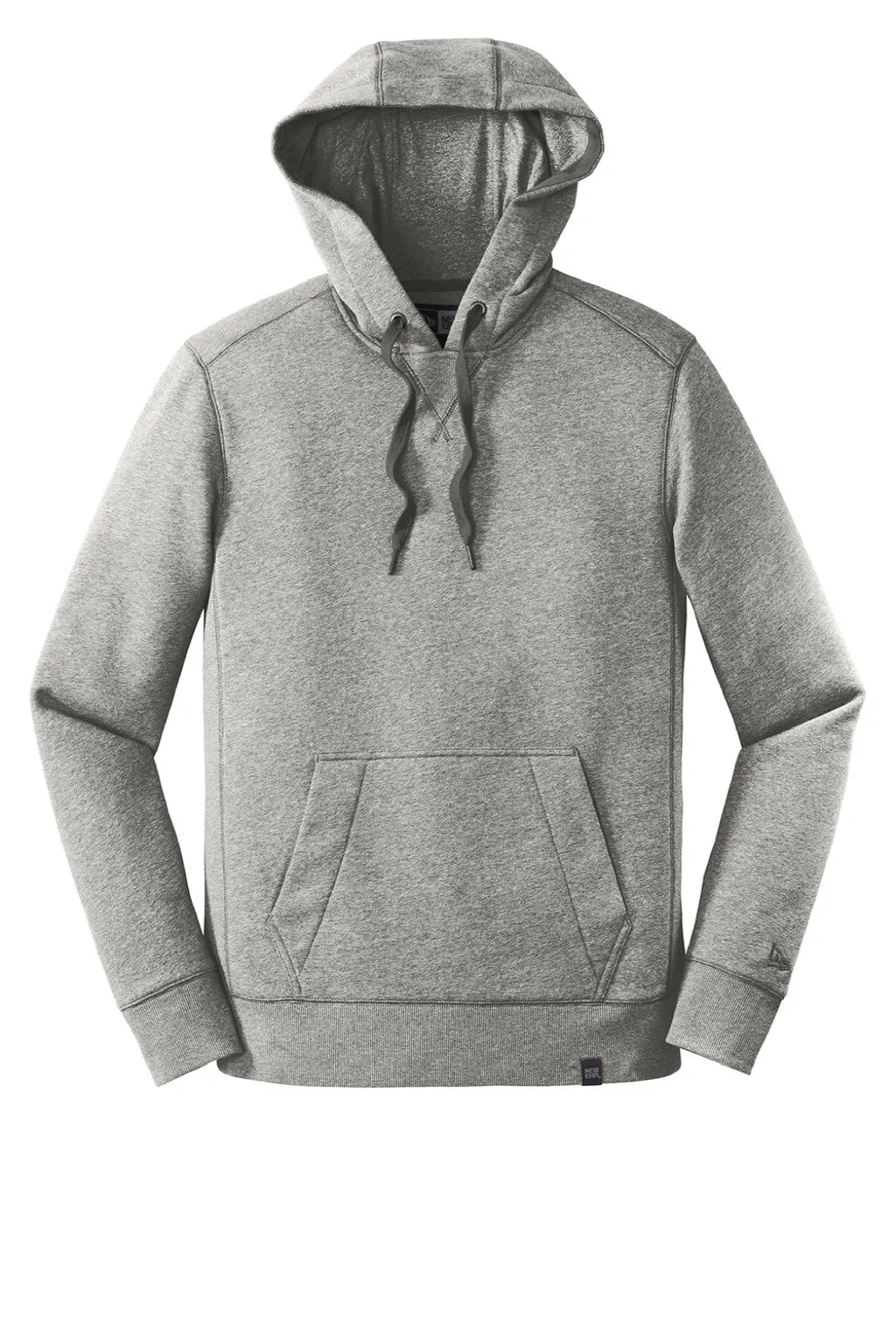 New Era Mens Sueded French Terry Hooded Sweatshirt Hoodie w/ Pouch Pocket - Light Graphite Grey Twist