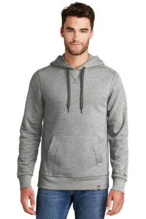 New Era Mens Sueded French Terry Hooded Sweatshirt Hoodie w/ Pouch Pocket - Light Graphite Grey Twist