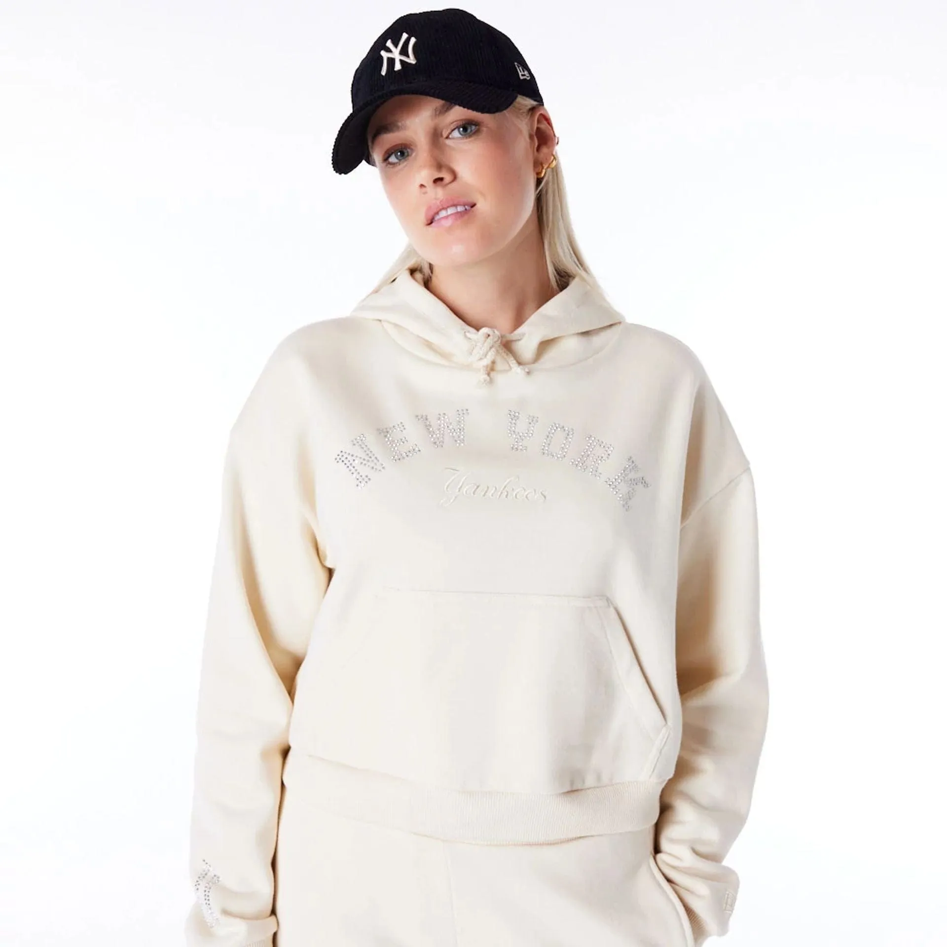 New Era Sweatshirts And Hoodies New York Yankees Womens MLB Diamante Stone Pullover Hoodie