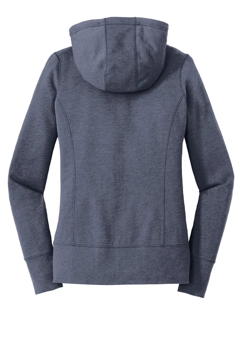 New Era Womens Fleece Full Zip Hooded Sweatshirt Hoodie w/ Pockets - Heather Navy Blue