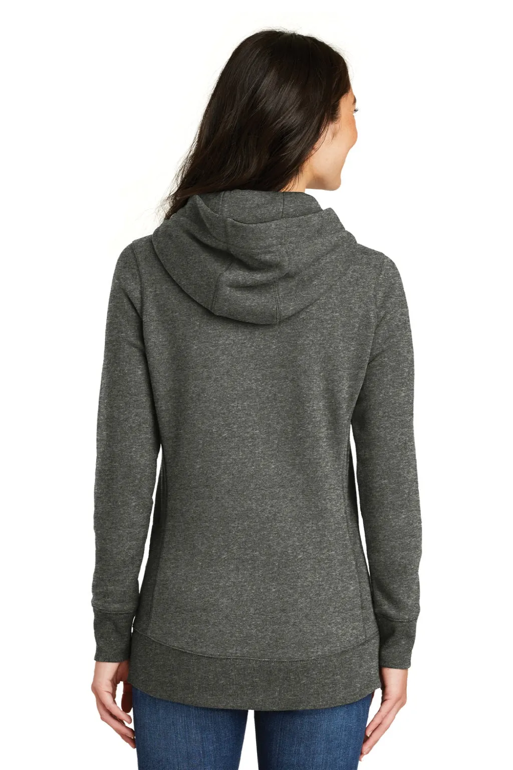 New Era Womens Sueded French Terry Hooded Sweatshirt Hoodie w/ Pouch Pocket - Black Twist