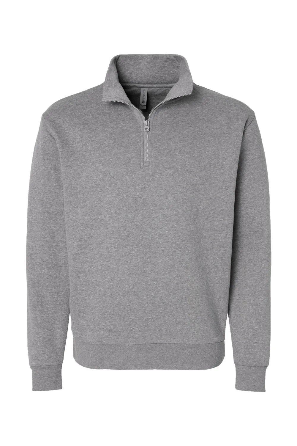 Next Level Mens Fleece 1/4 Zip Sweatshirt - Heather Grey