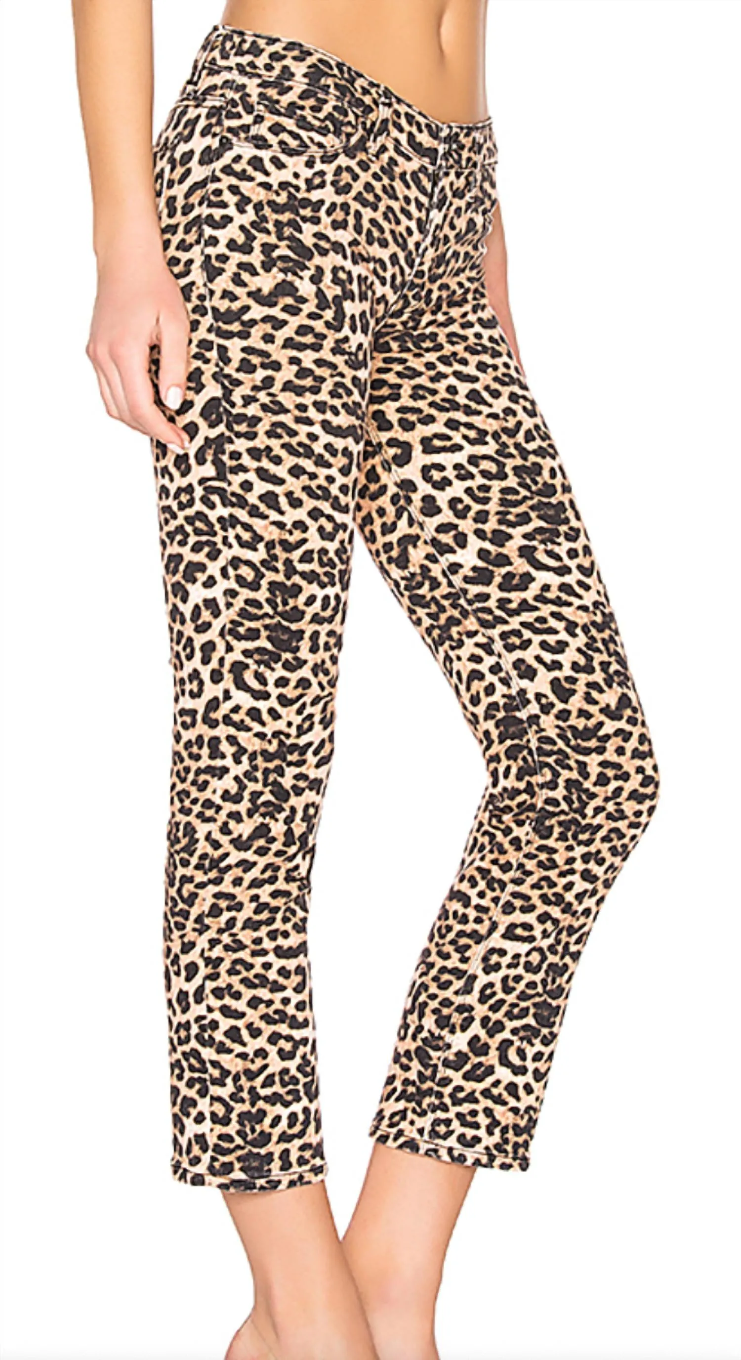 Nico Mid-Rise Skinny Jeans In Leopard