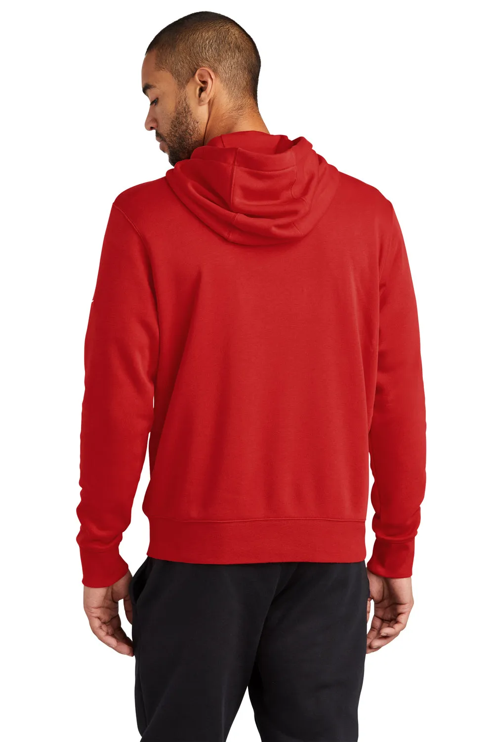 Nike Mens Club Fleece Full Zip Hooded Sweatshirt Hoodie w/ Pockets - University Red