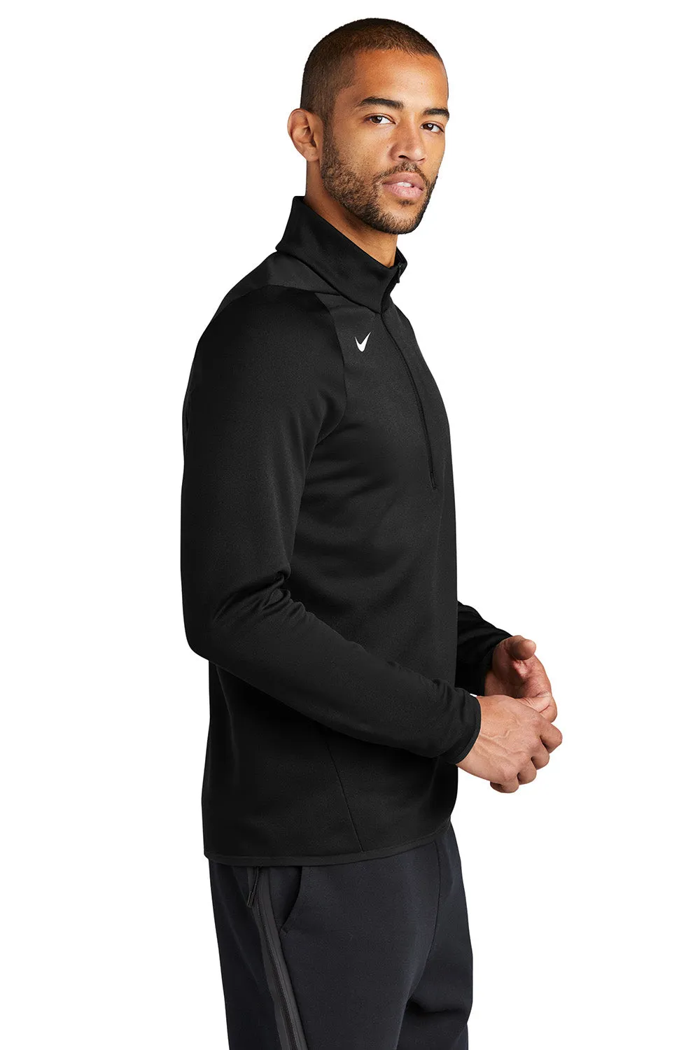 Nike Mens Therma-Fit Moisture Wicking Fleece 1/4 Zip Sweatshirt - Team Black